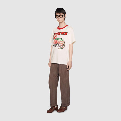 GUCCI Gucci cat print oversize T-shirt outlook