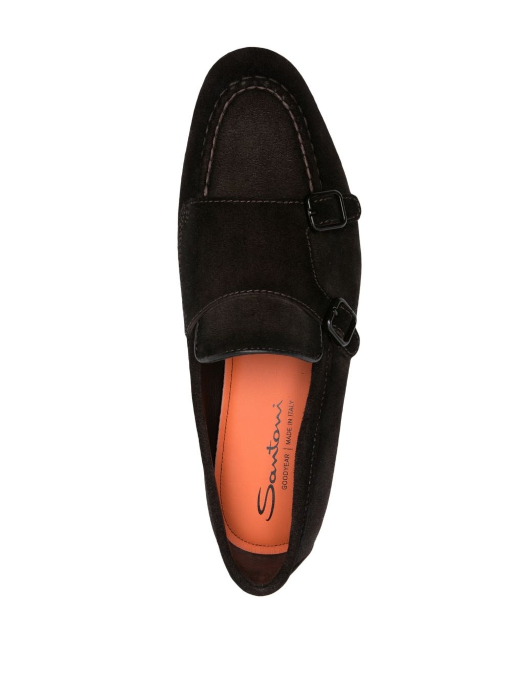 double-buckle leather loafers - 4