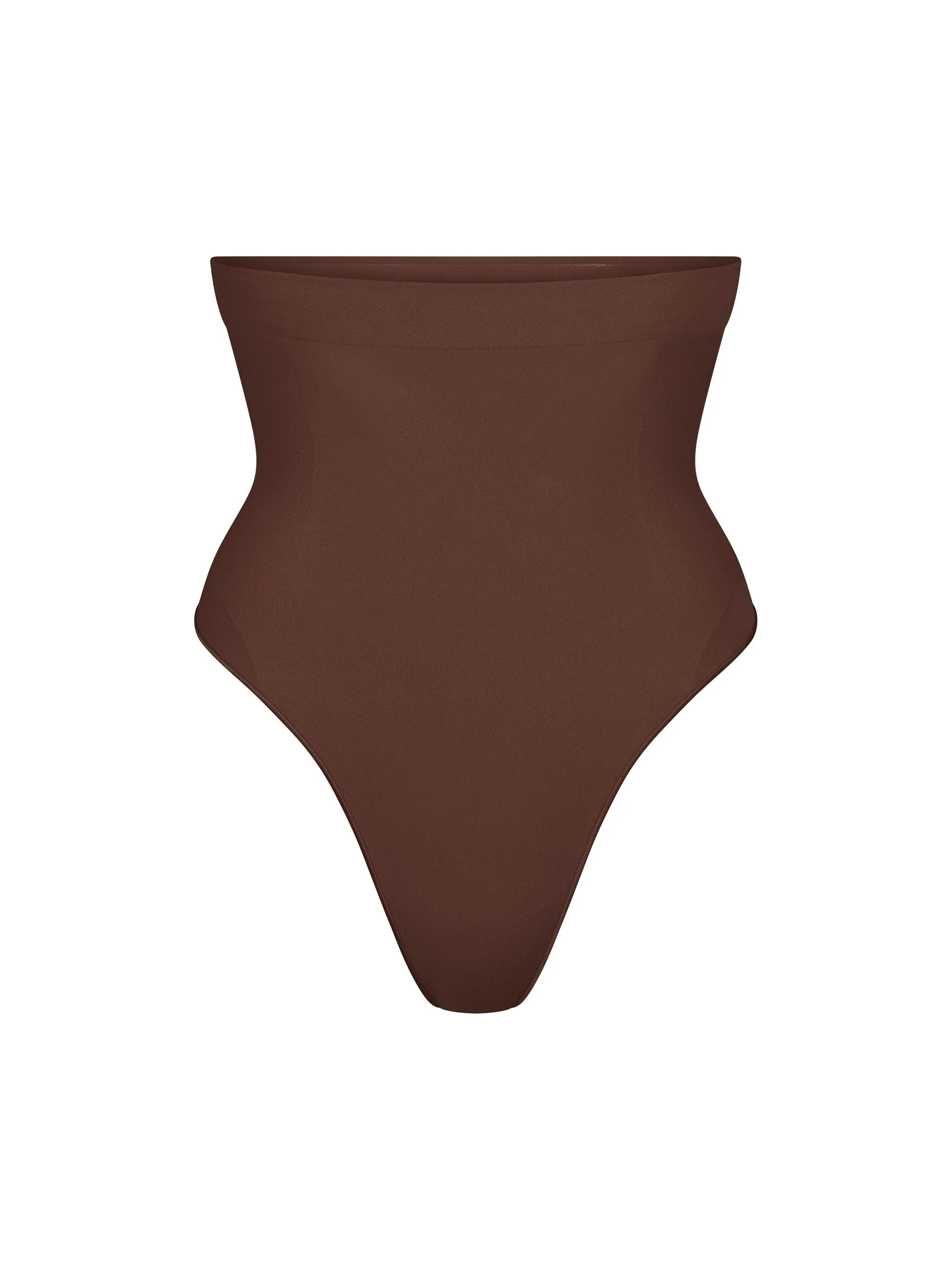 Women's Seamless Sculpt High-Waisted Thong - Cocoa - 1