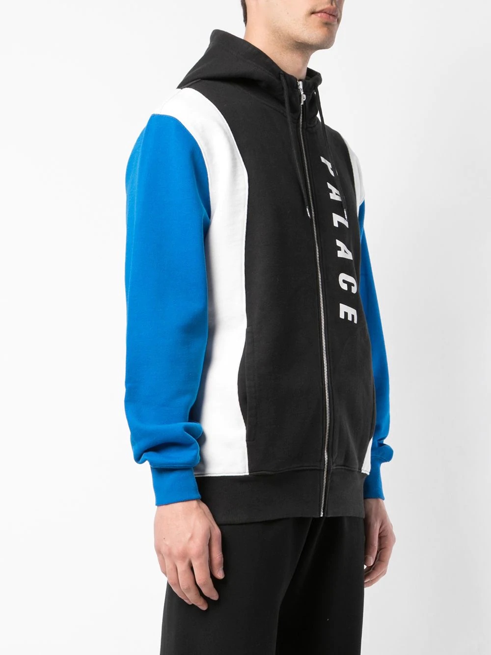 colour block zipped hoodie - 3