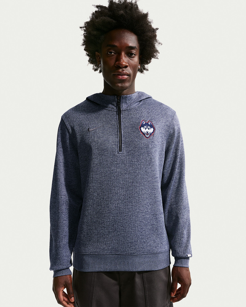 Connecticut Huskies Nike NCAA Men's Basketball Coaches' Pullover Hoodie 1