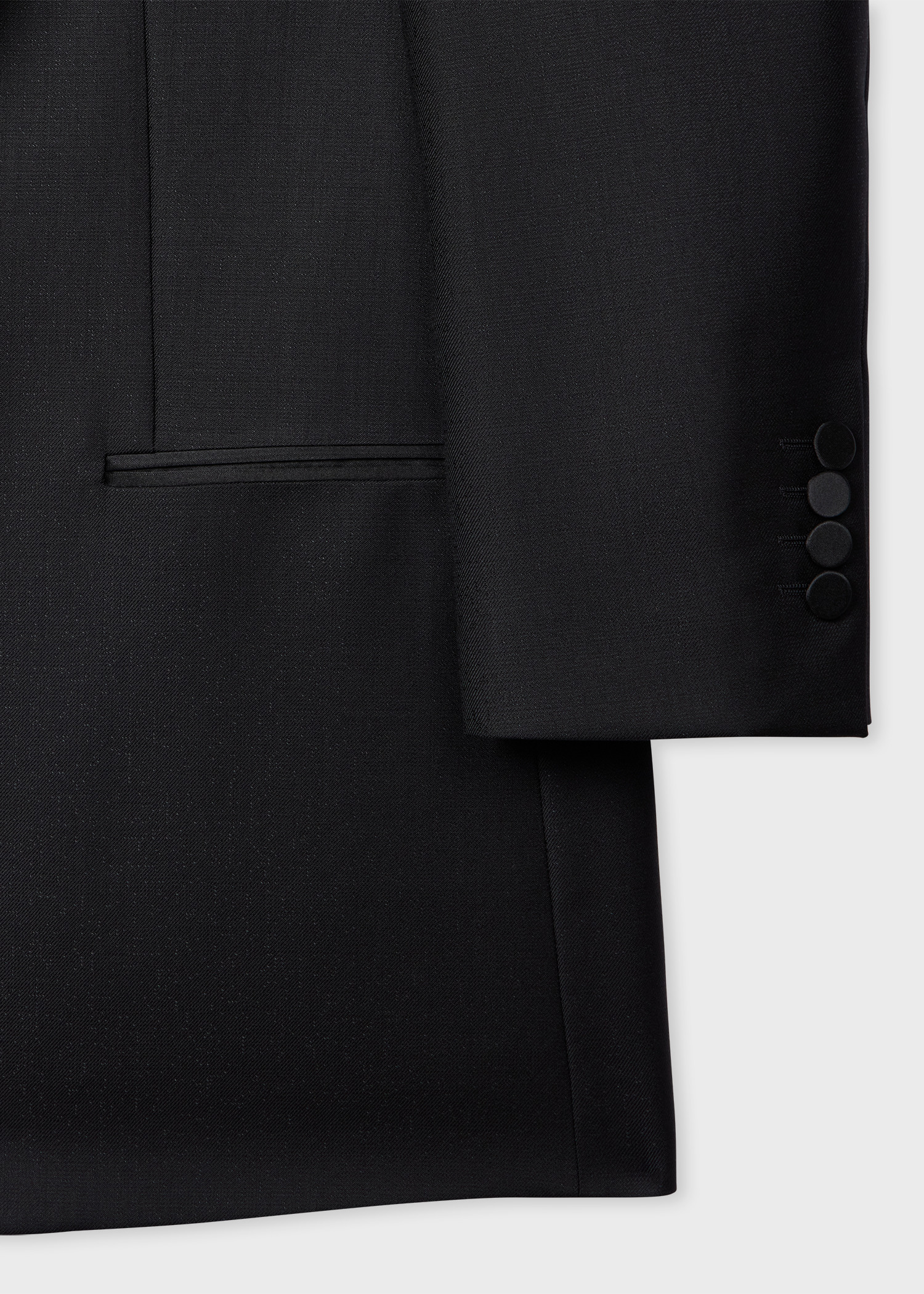 Black Wool-Silk Jacquard Evening Suit - 3