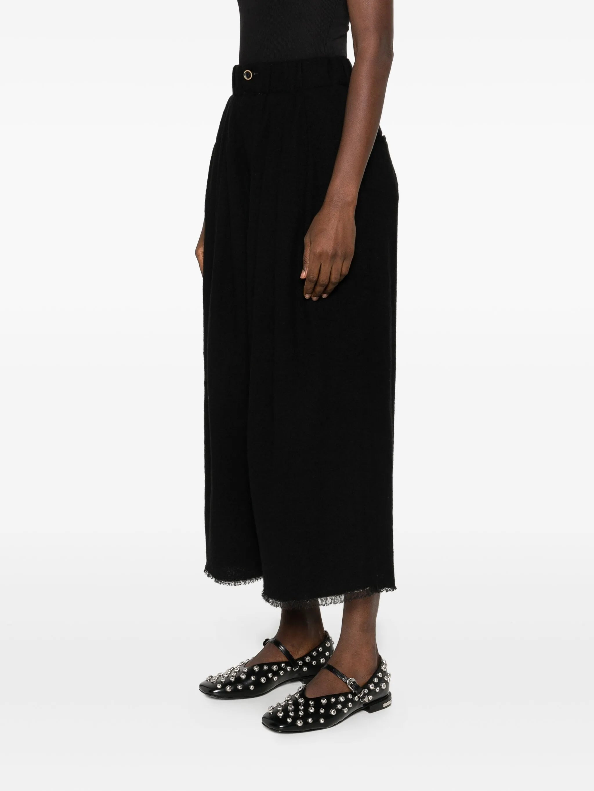 Uma Wang Pleated Frayed Trousers - 3