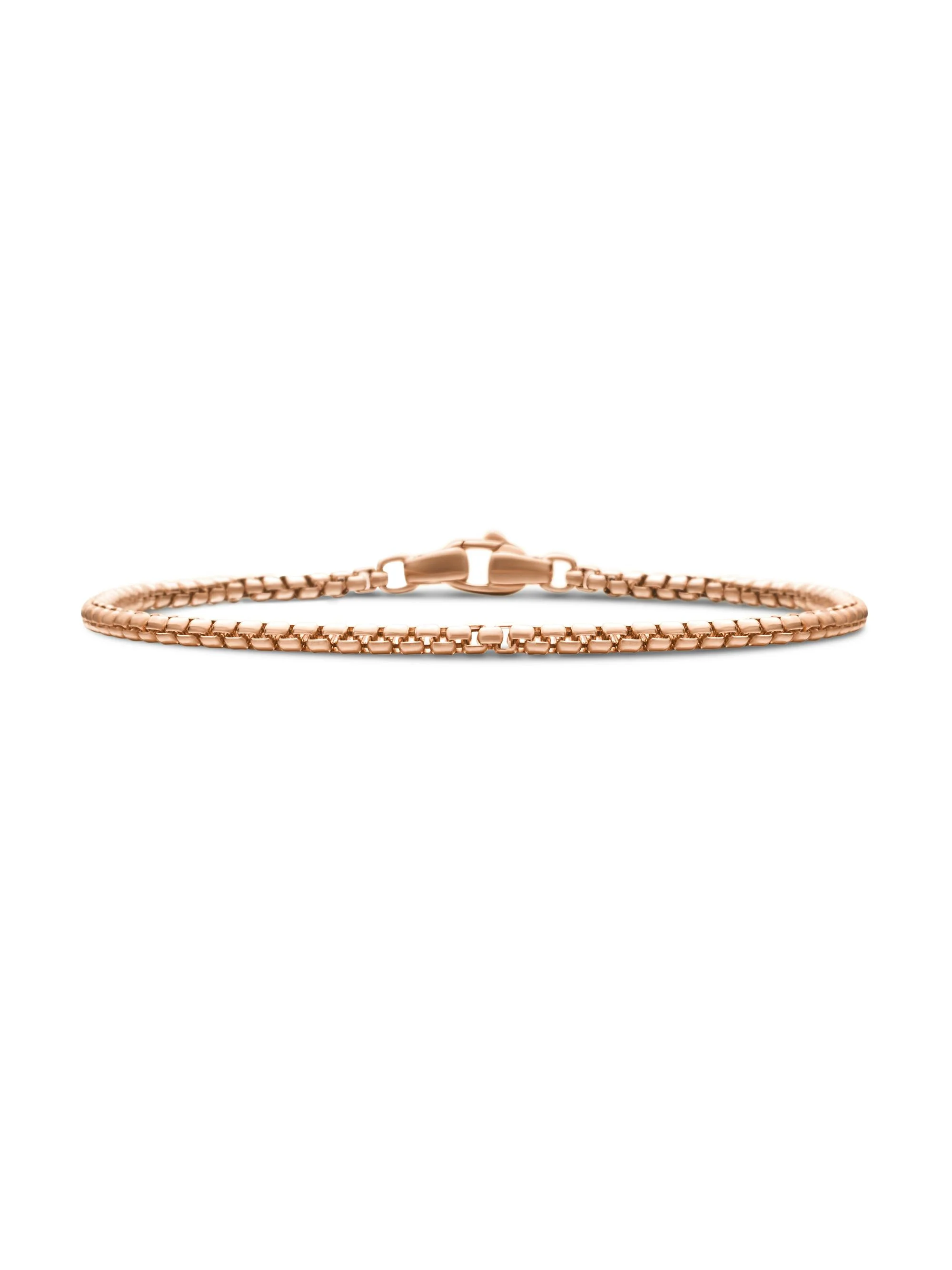 Men's Box Chain Bracelet in 18K Rose Gold - Rose Gold - 1