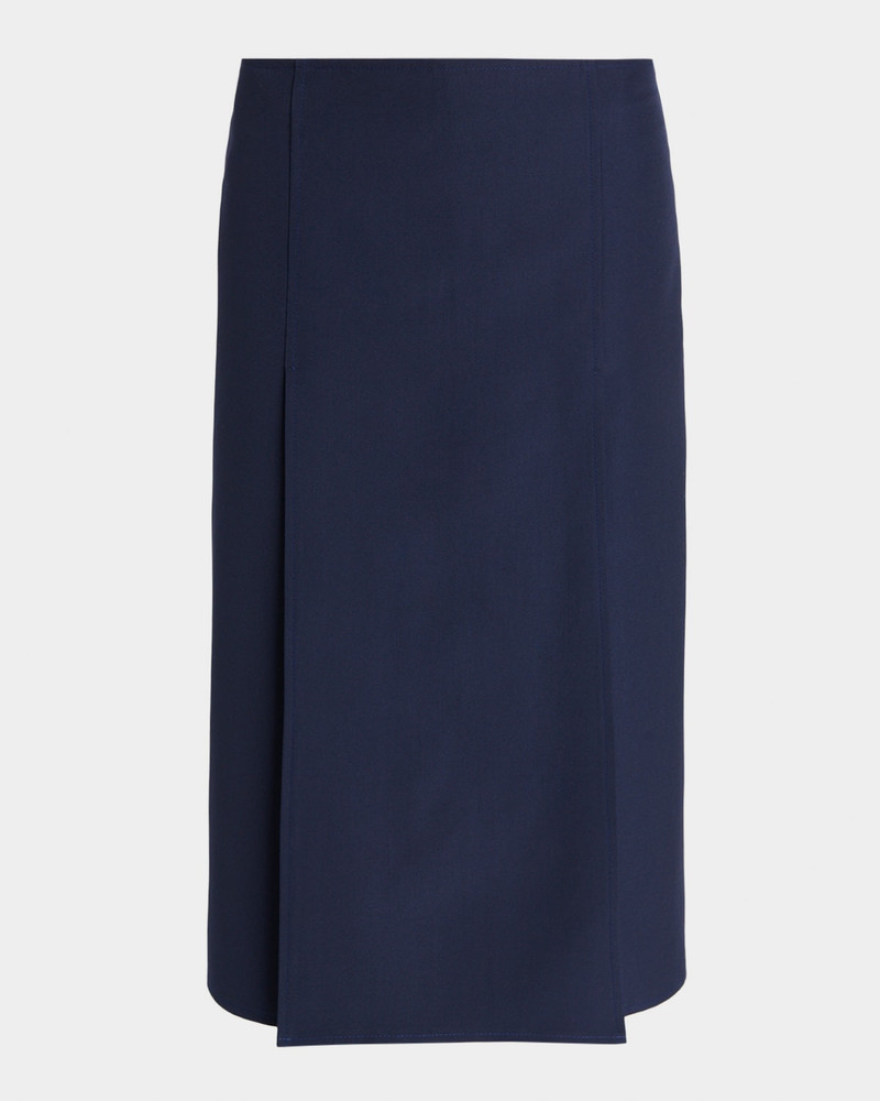 Flared Topstitched Midi Skirt 1