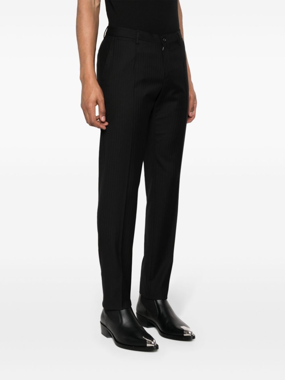 pressed-crease wool trousers - 3
