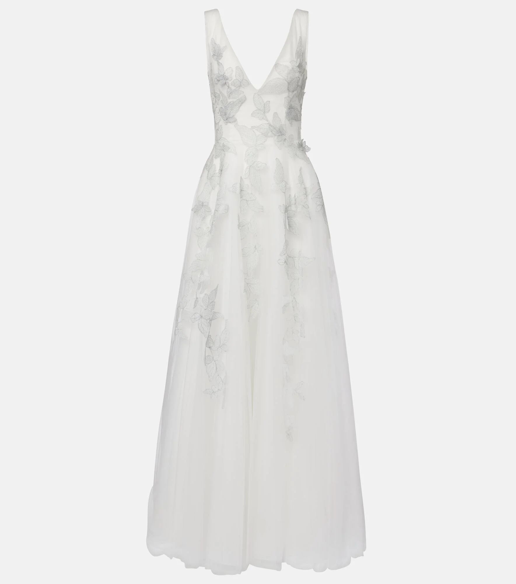 Bridal open-back beaded tulle gown - 1