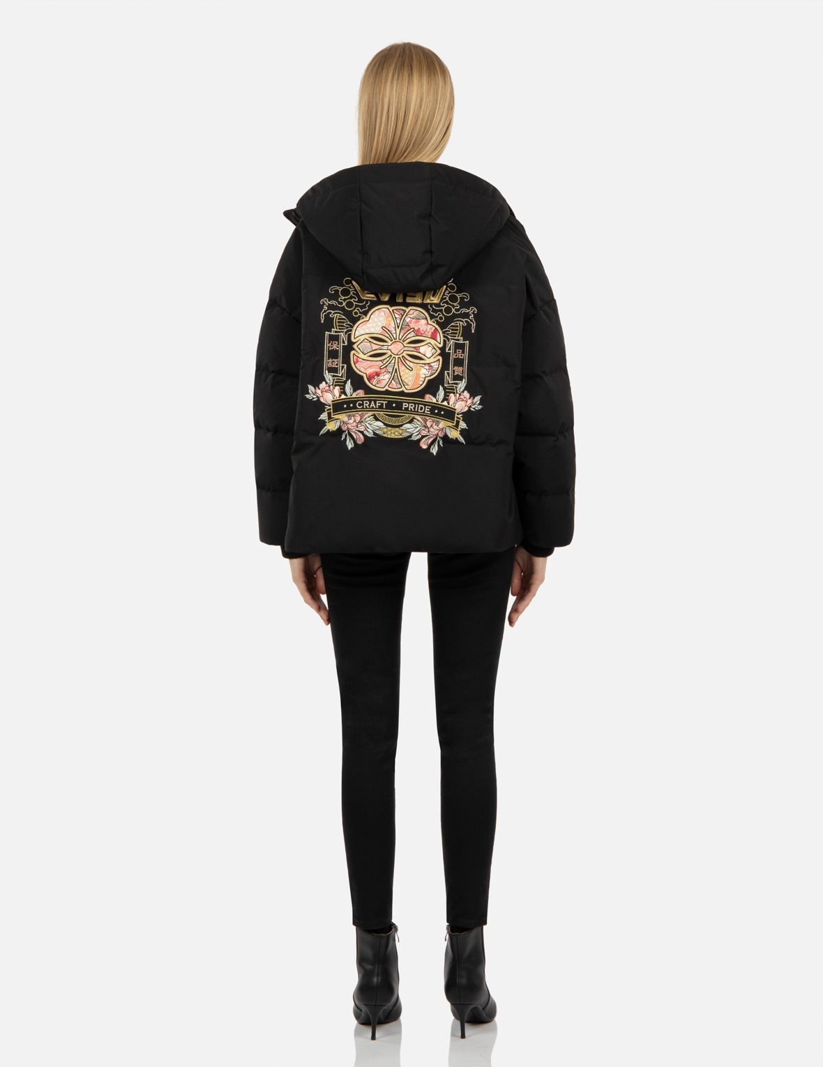 JAPANESE PATTERN KAMON EMBROIDERY DOWN JACKET - 5