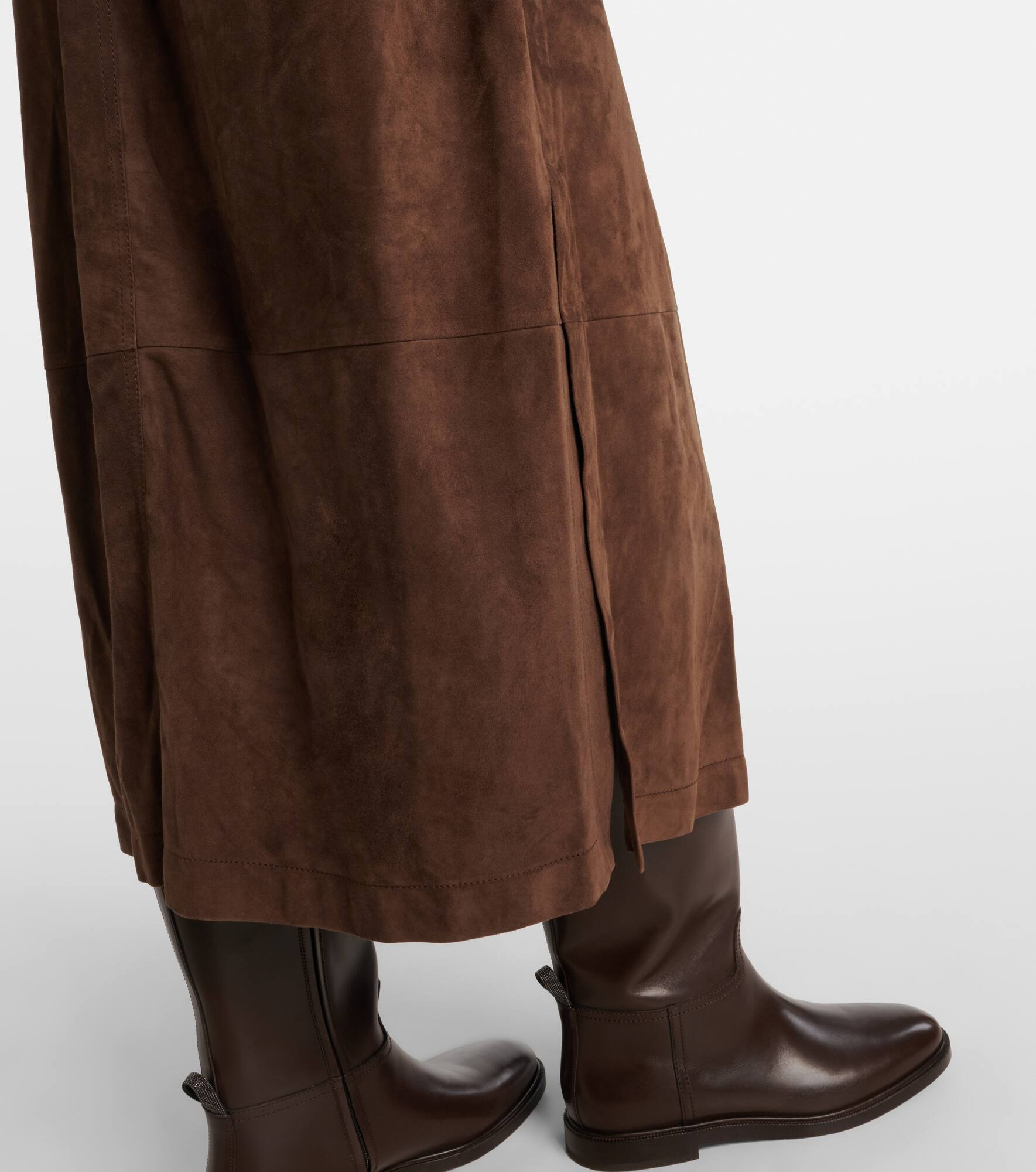 Monili belted suede shirt dress - 5