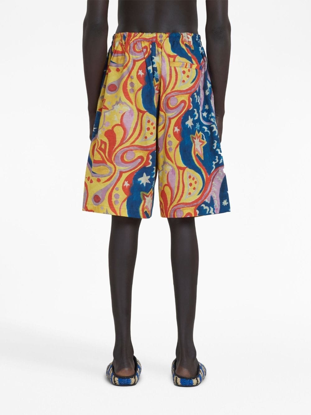 graphic-print drop-crotch shorts - 4
