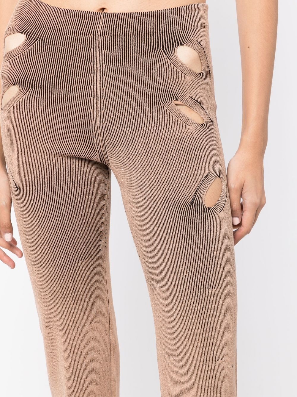 flared cut-out detail trousers - 6