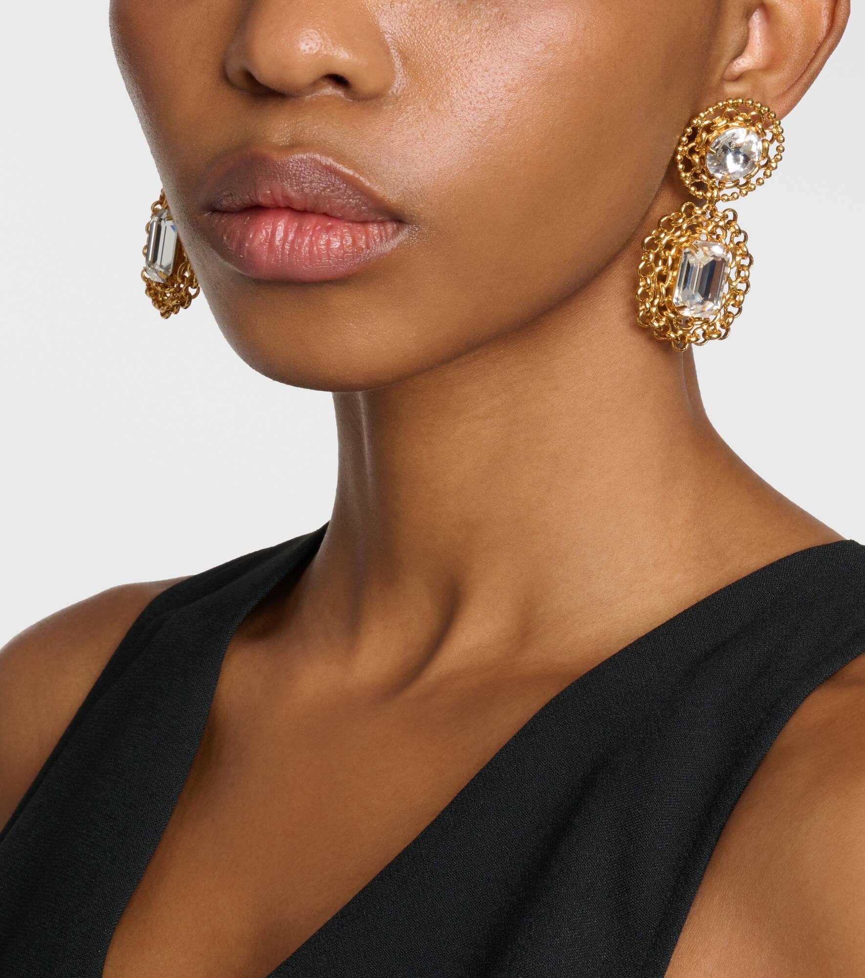Jade embellished drop earrings - 3
