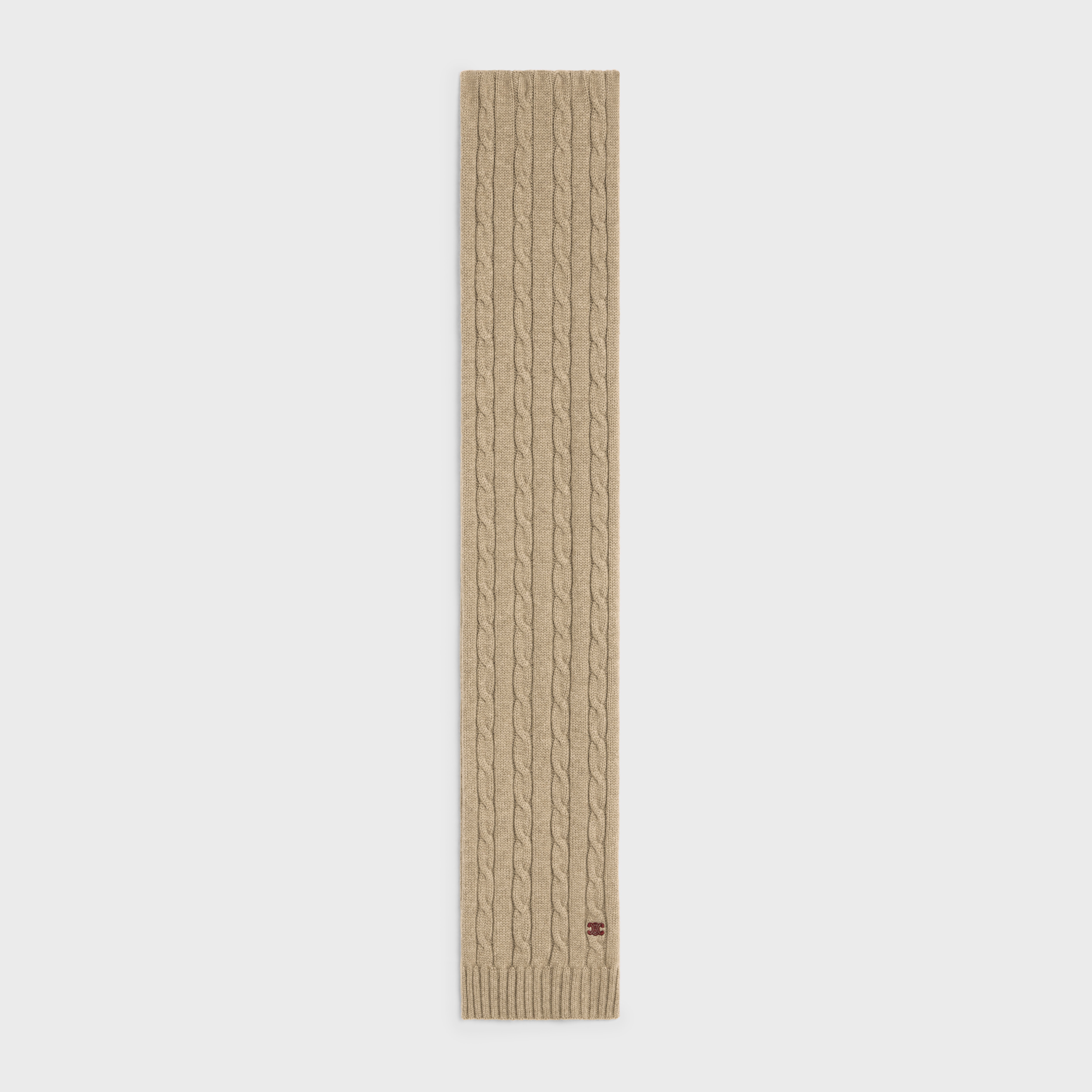 cable-knit triomphe scarf in cashmere - 1