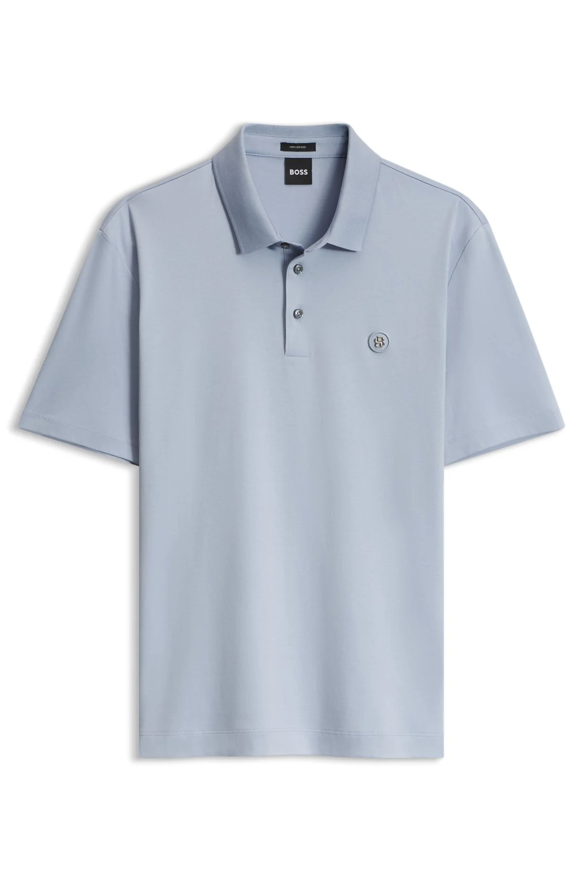 POLO SHIRT IN MERCERIZED COTTON WITH DOUBLE B MONOGRAM - 1