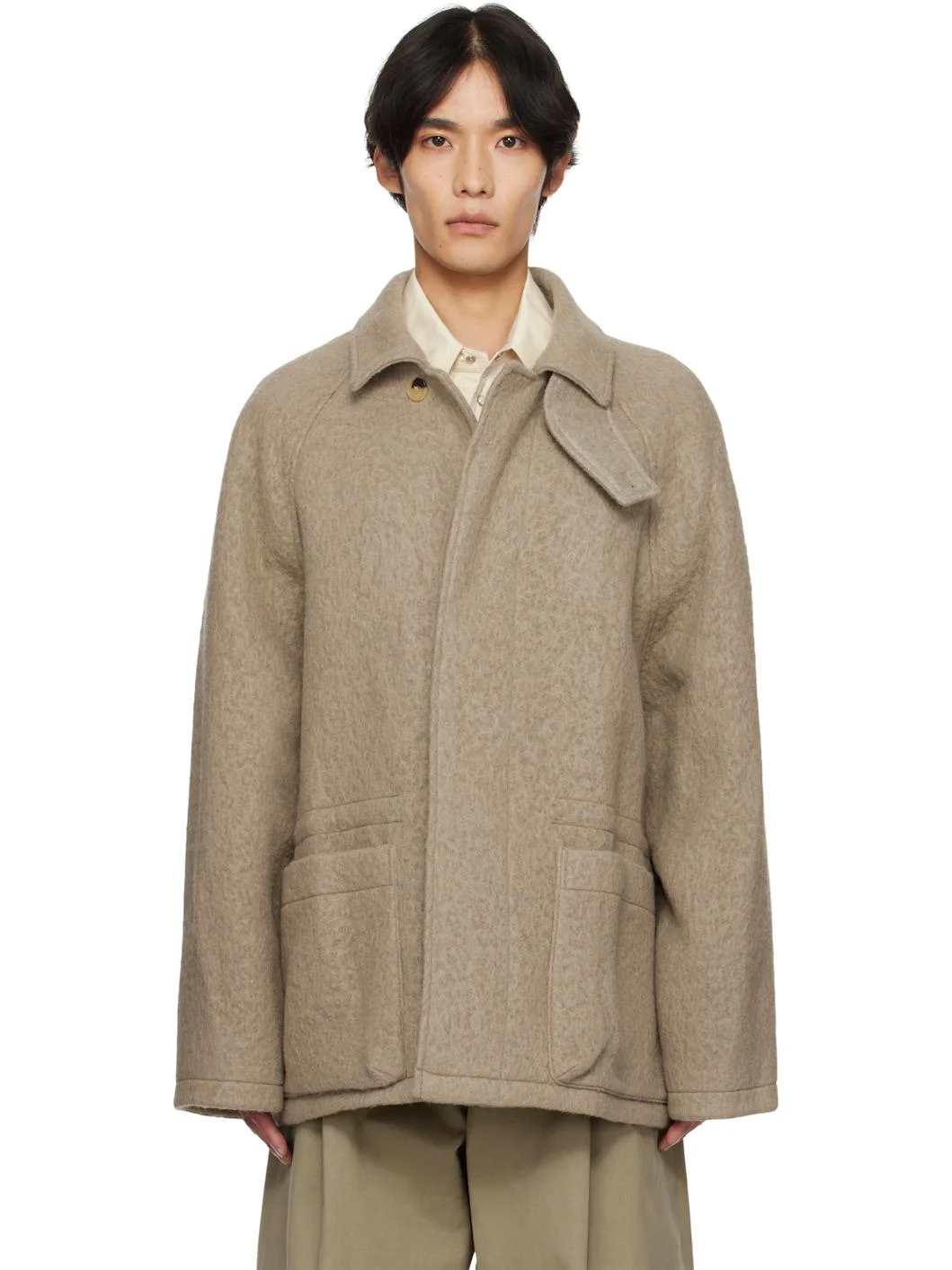 Beige Wool Hunting Jacket - 1