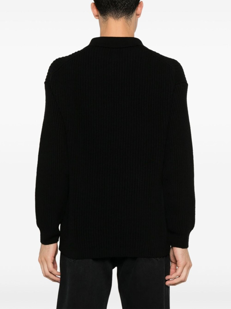 ribbed-knit polo shirt 4