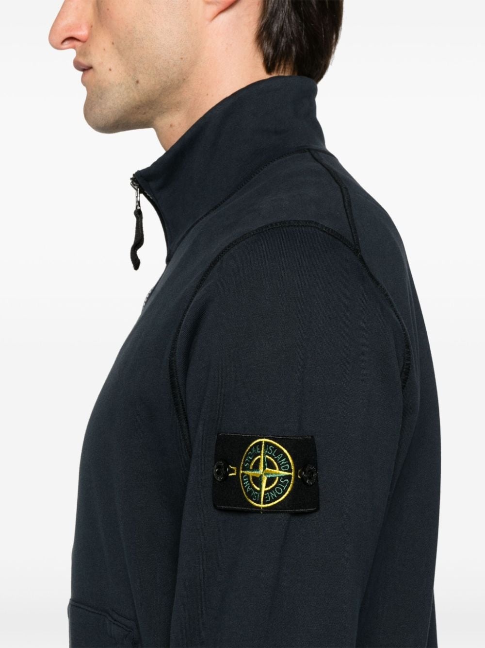 Compass-badge zipped sweatshirt - 5