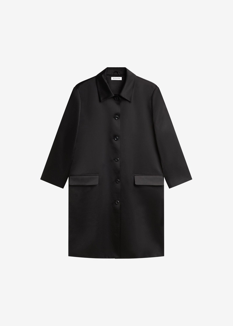 Vavin Satin Long Jacket - Black 1
