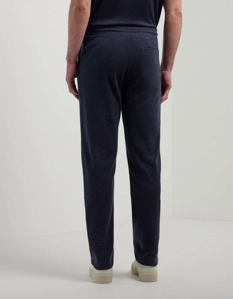 DOUBLE-FACED SOFT COTTON NAVY BLUE PANTS 4