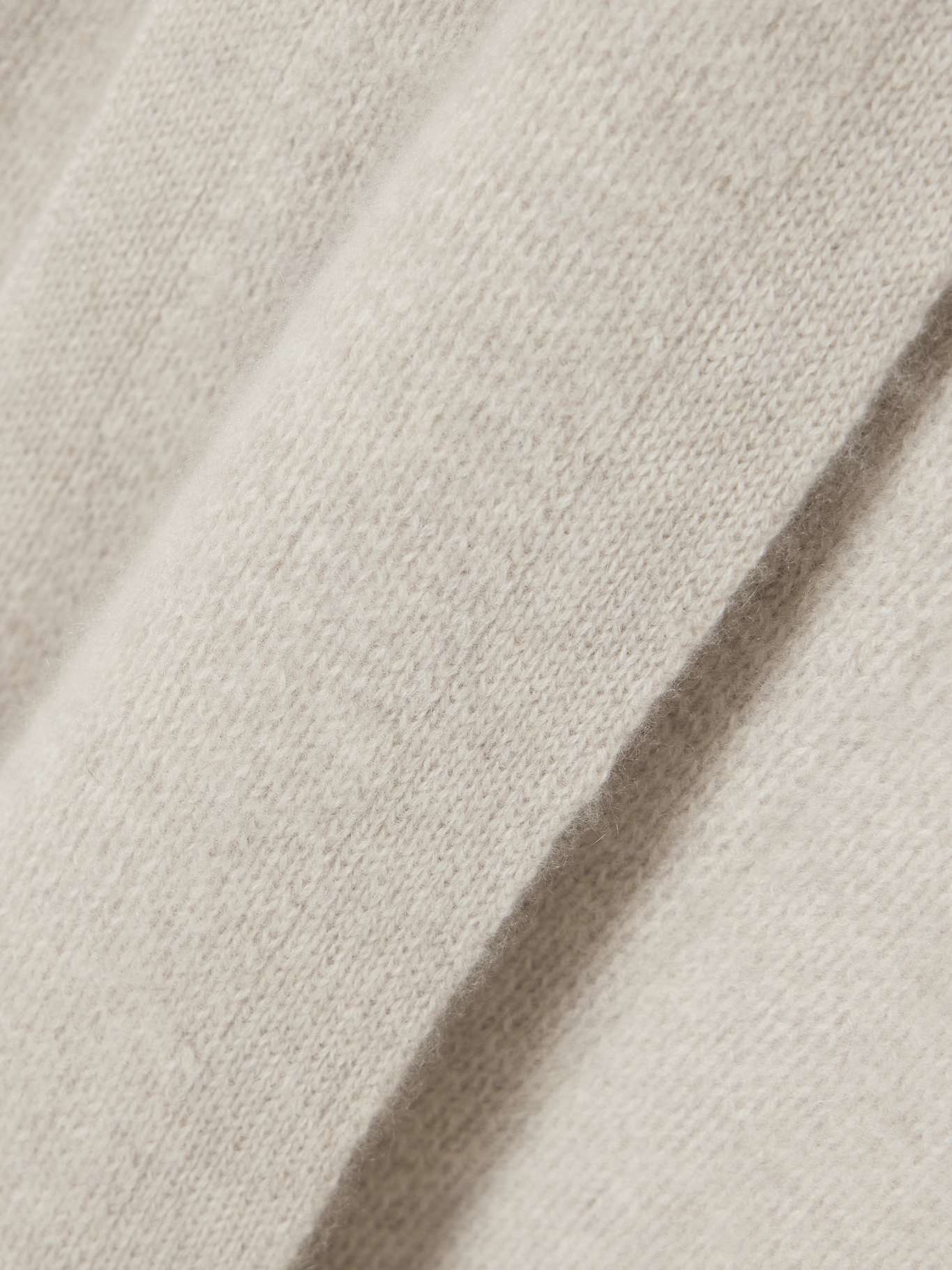 Spain scarf-effect organic cashmere cardigan Beige - 4