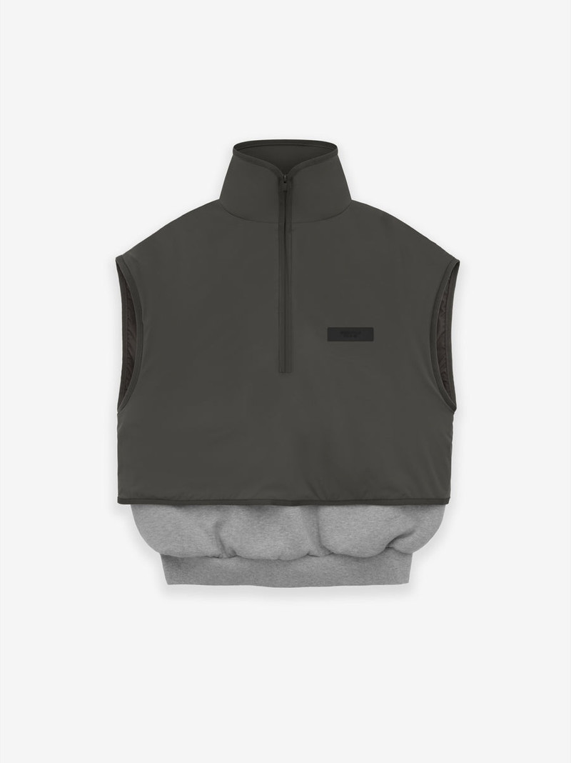 Nylon Fleece Mockneck Vest - 1