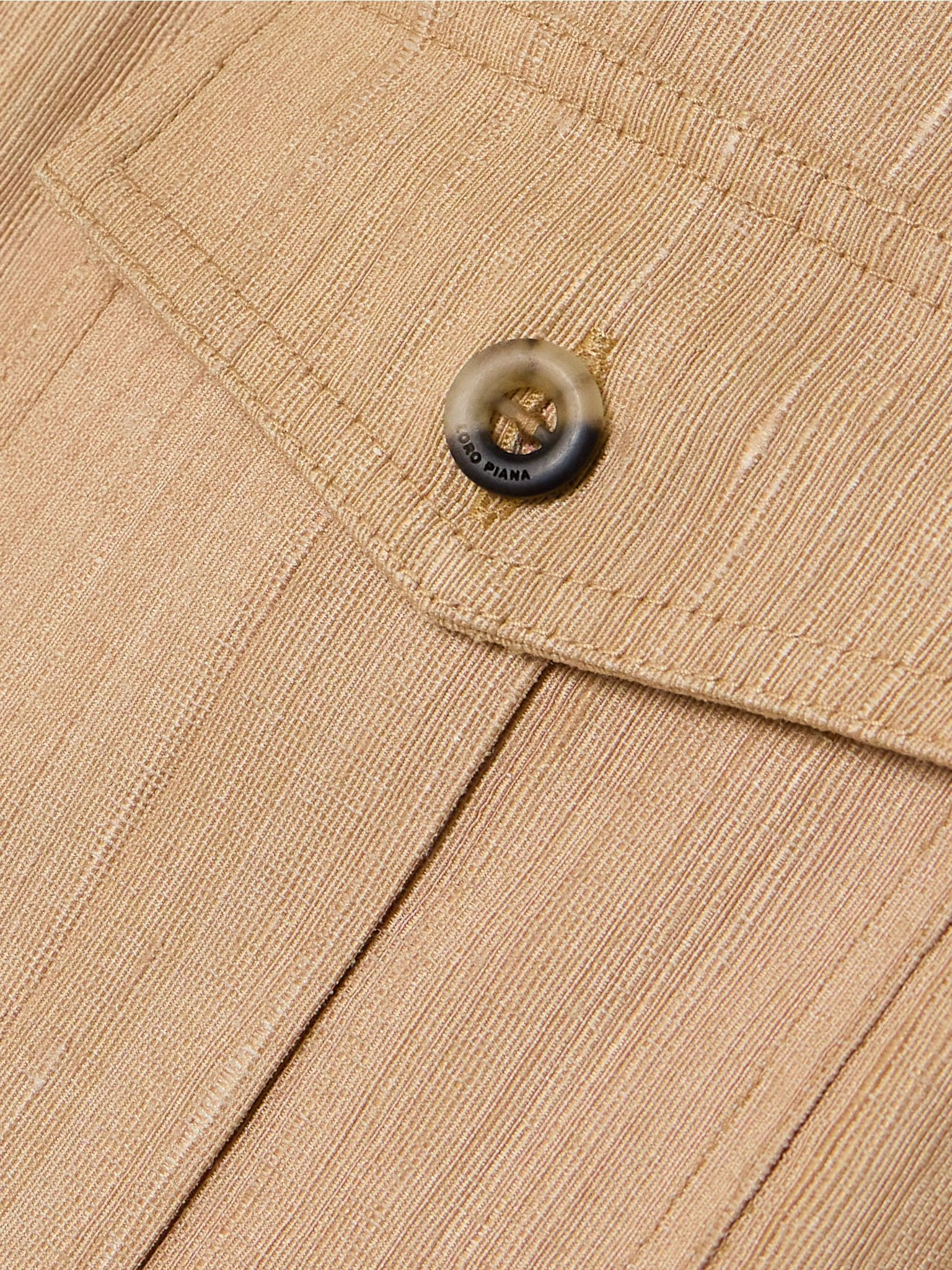 Textured-silk shirt Beige - 4