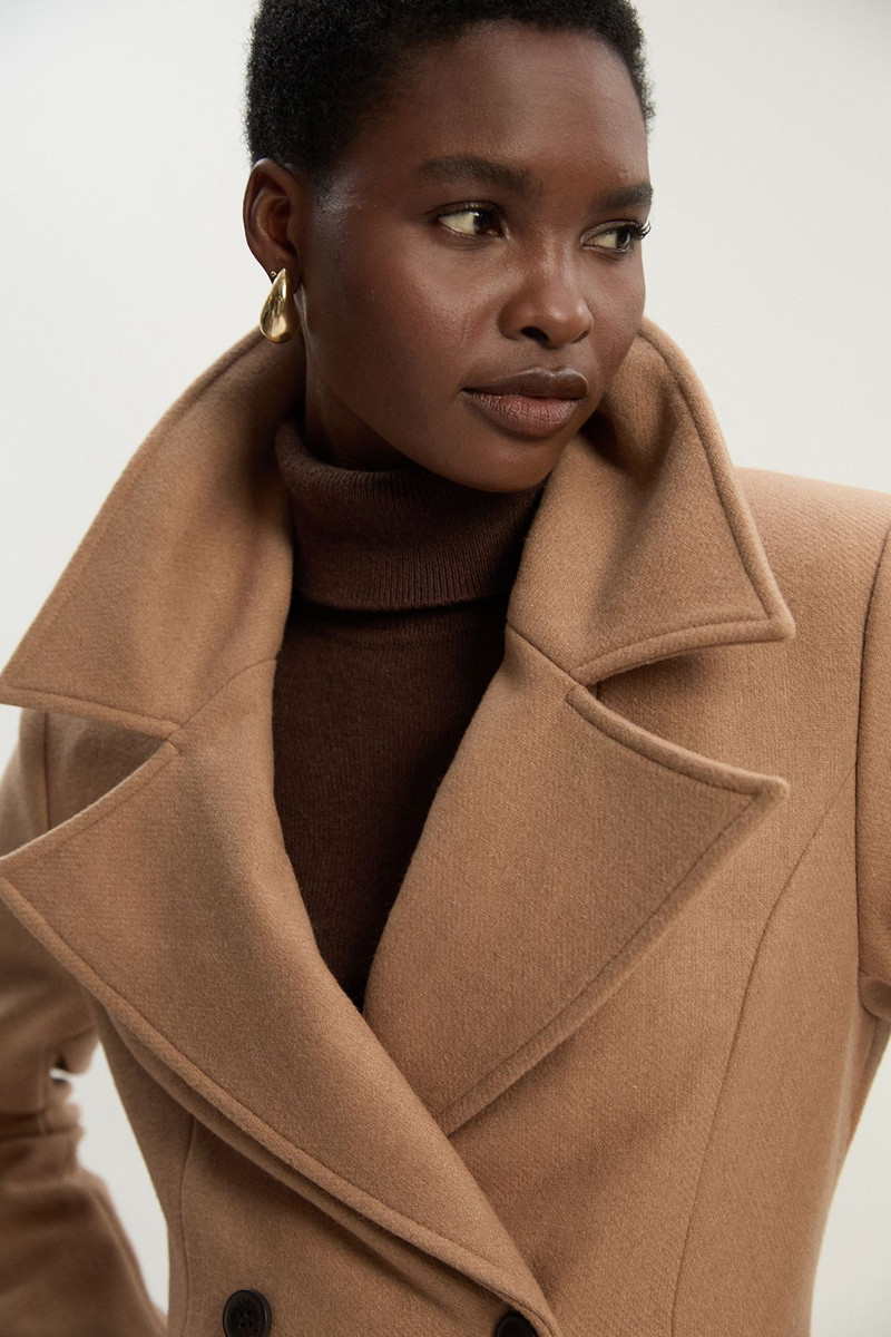 KAREN MILLEN Petite Wool Tailored Flared Skirt Midi Coat outlook