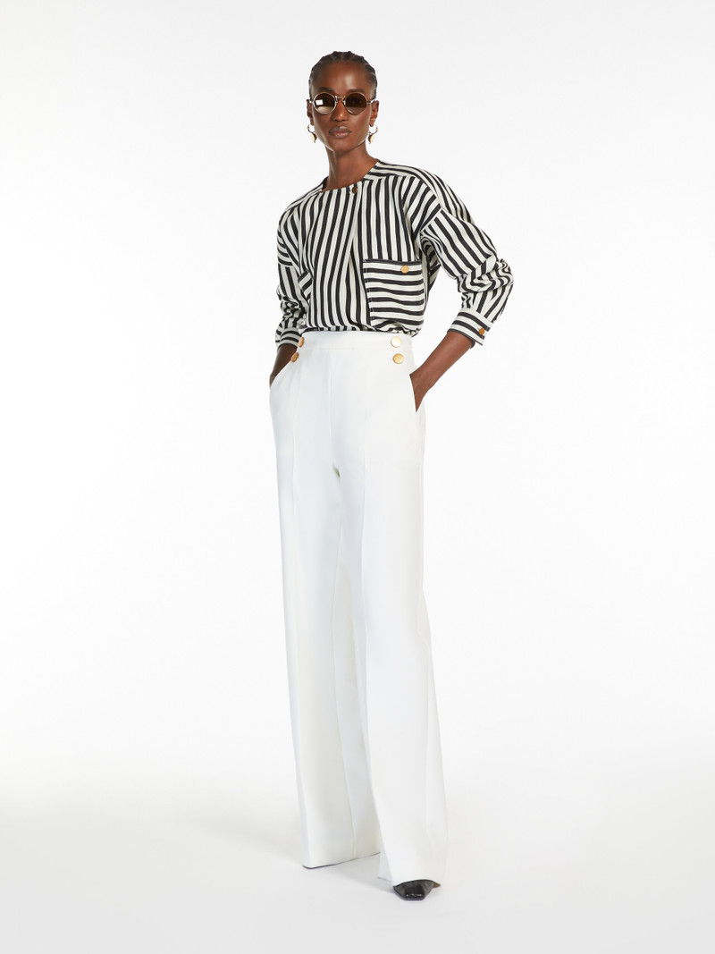 Max Mara PAIO Striped cotton and silk blouse outlook