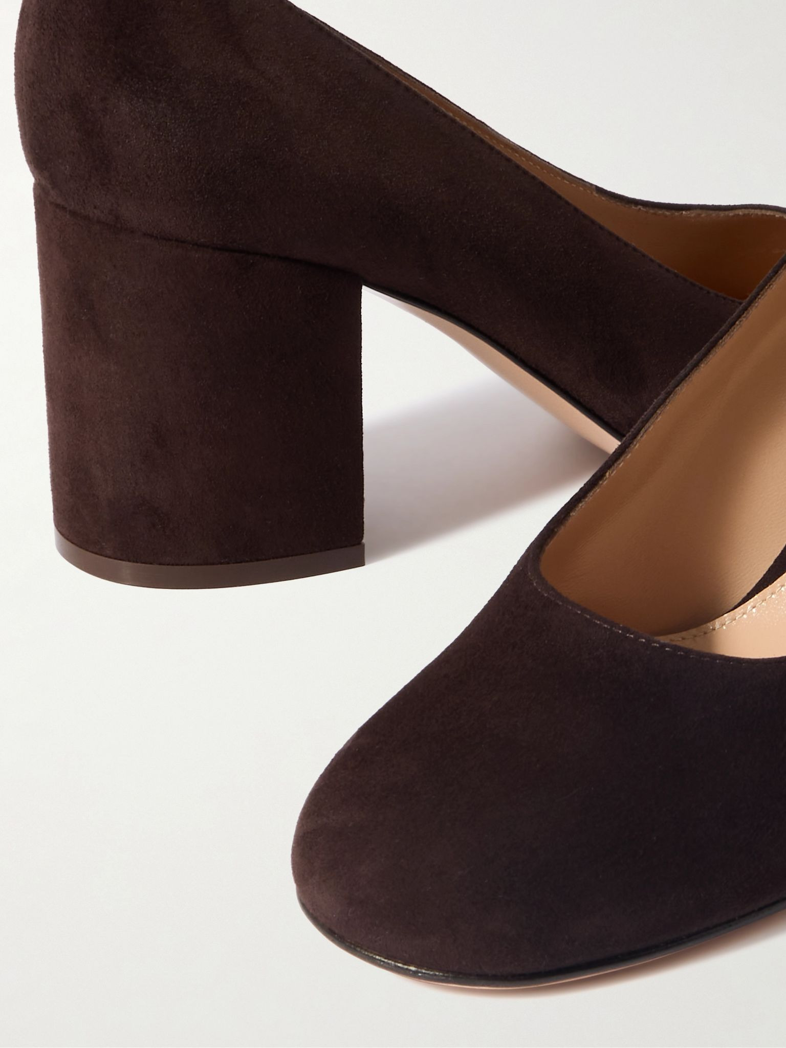 Joelle 70 suede pumps Chocolate - 4