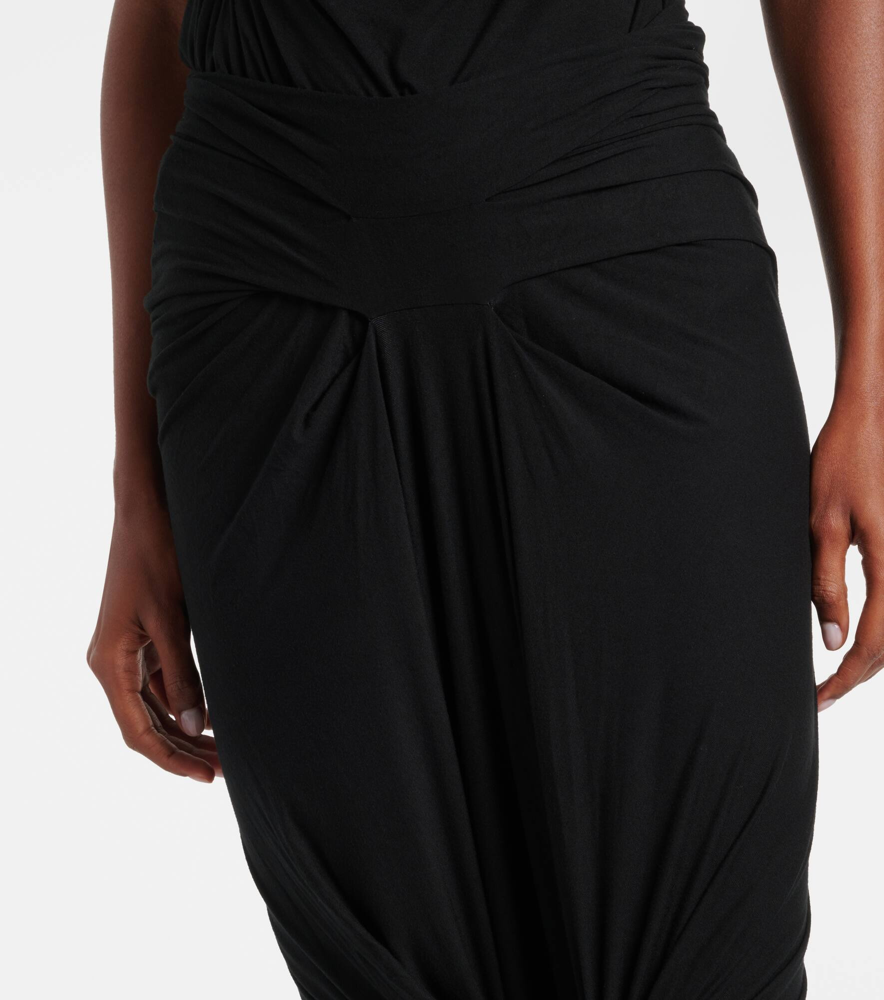 Draped jersey maxi skirt - 4