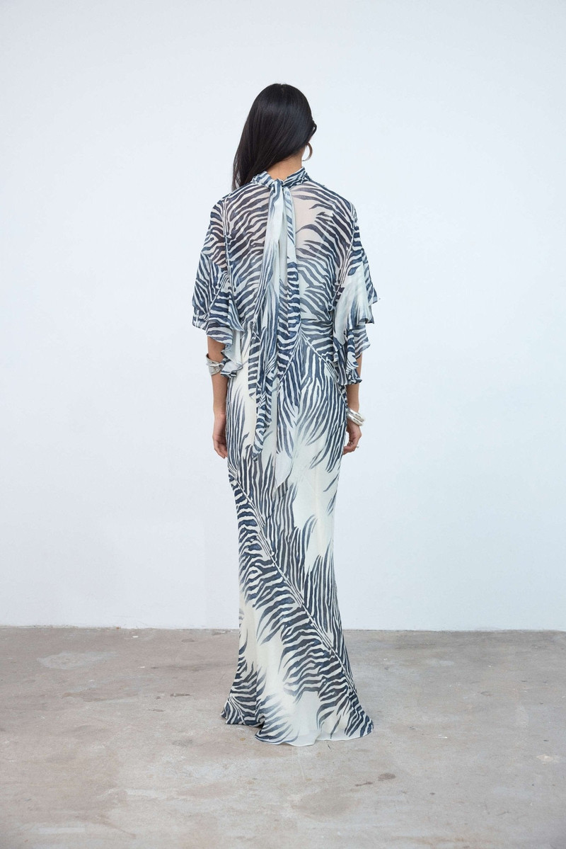 De La Vali LENA MAXI DRESS IN ZEBRA PRINT GEORGETTE outlook