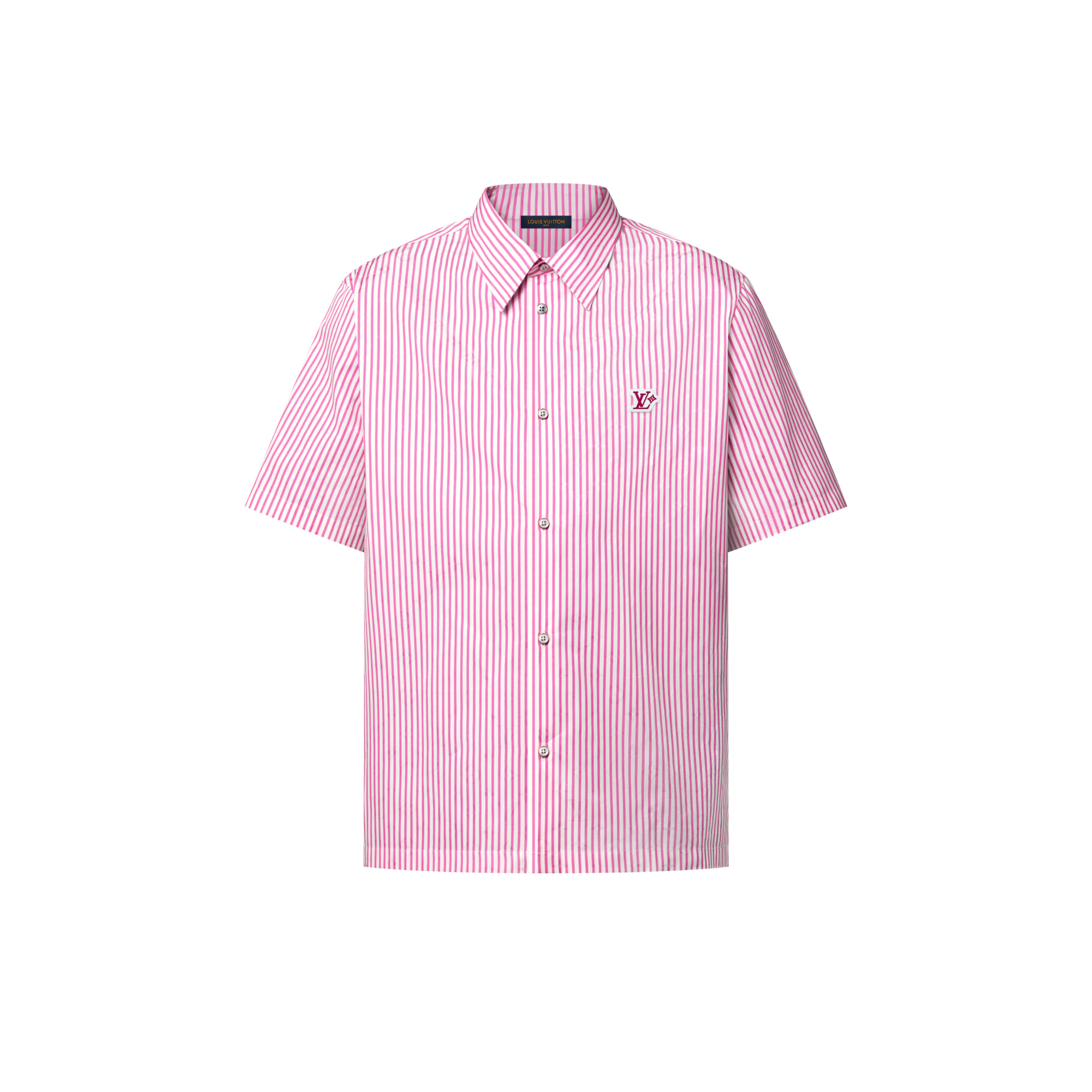 Monogram Striped Short-Sleeved Shirt - 1