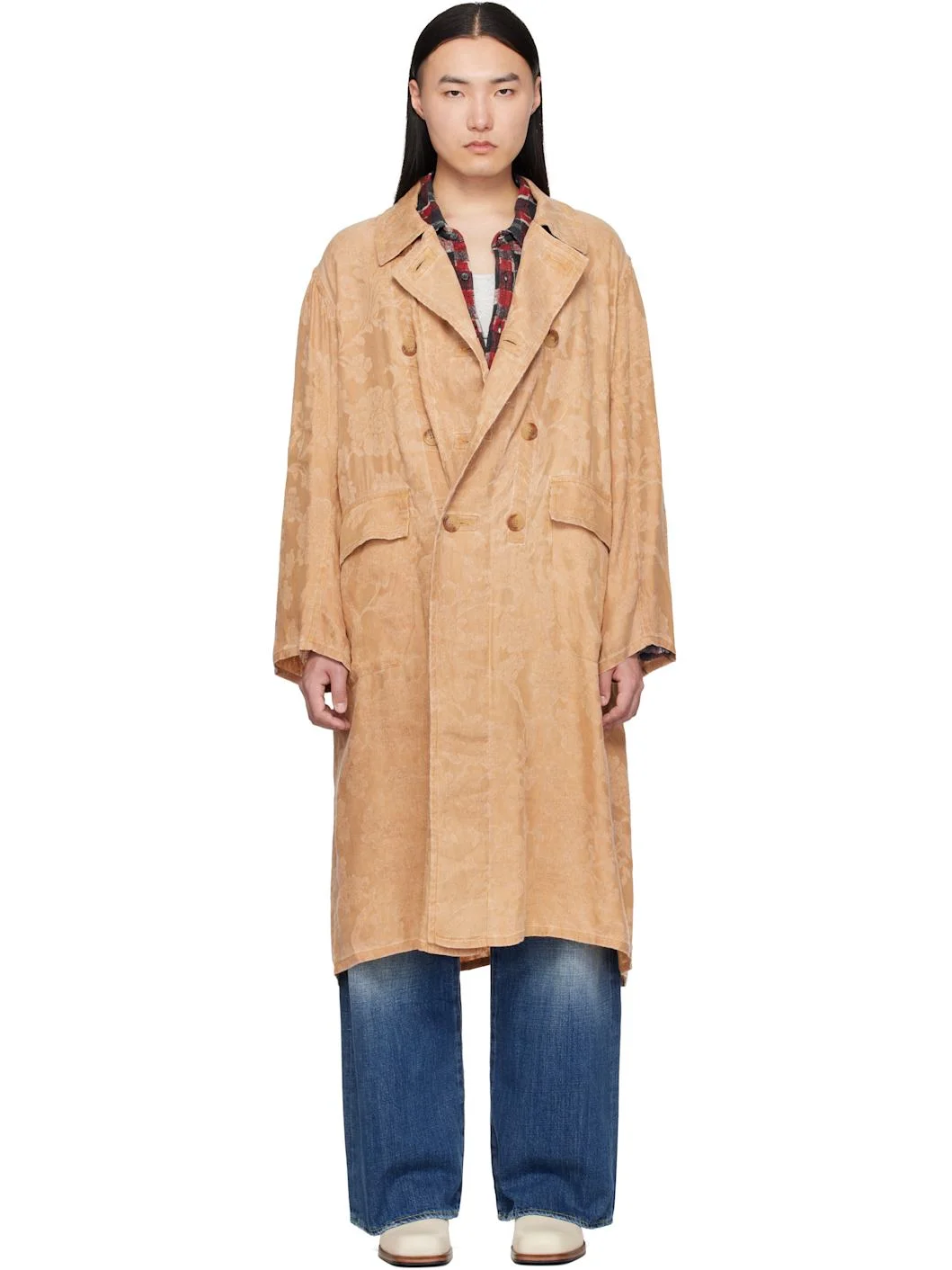 Orange Oversized Hooded Coat - 1