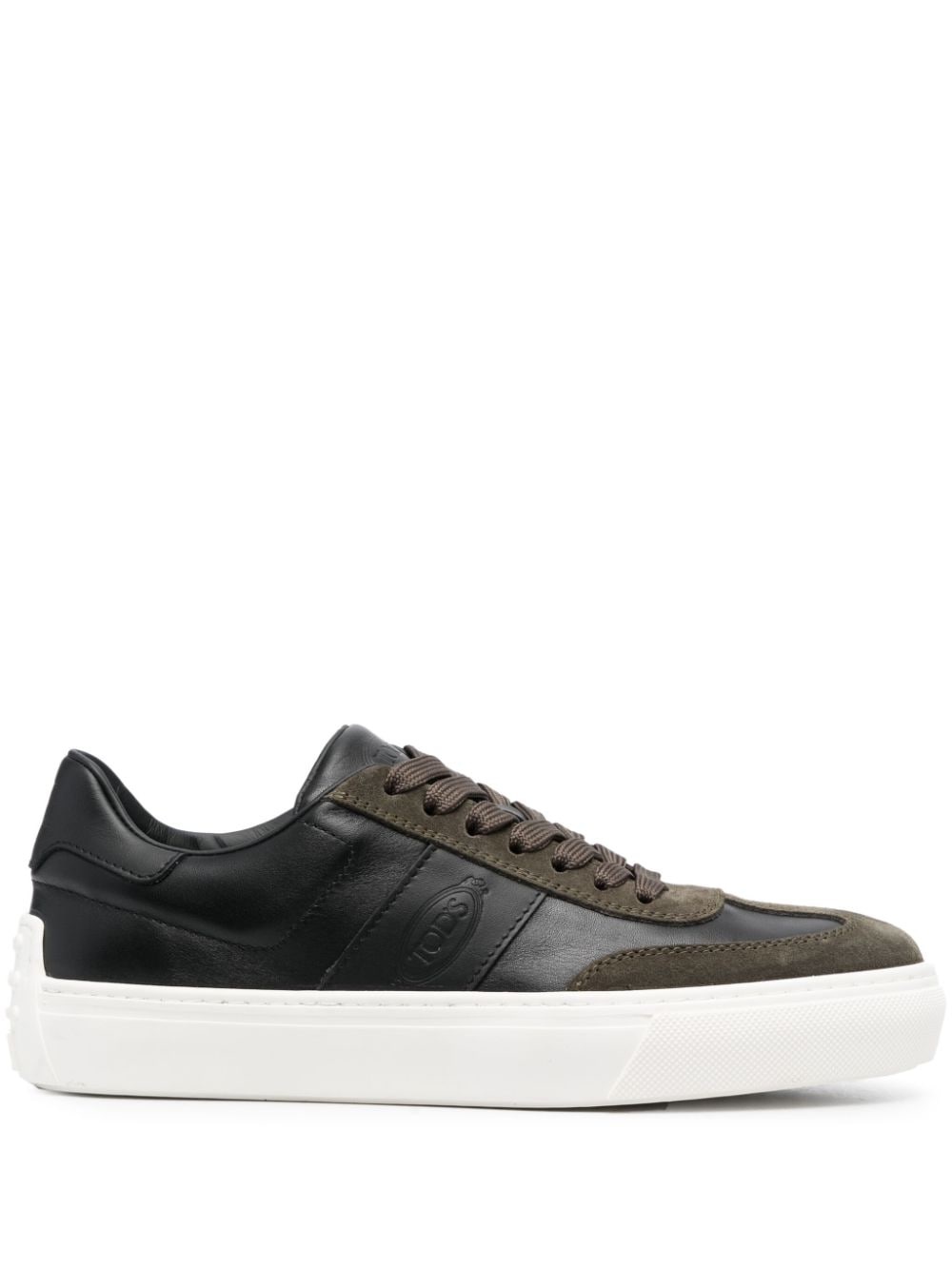 panelled leather sneakers - 1