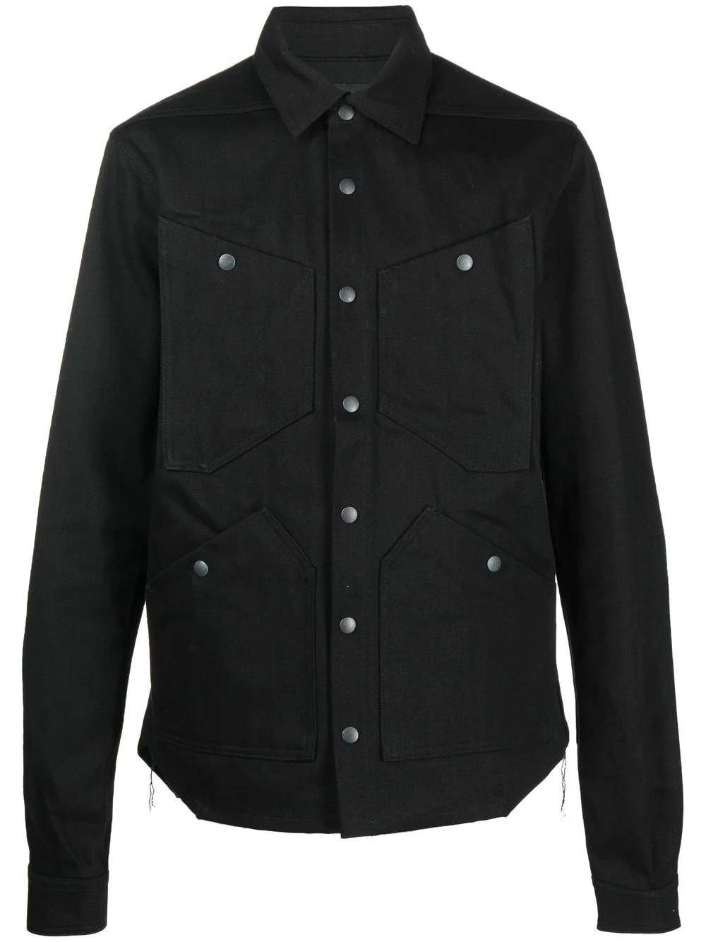 patch pocket cotton shirt jacket - 1