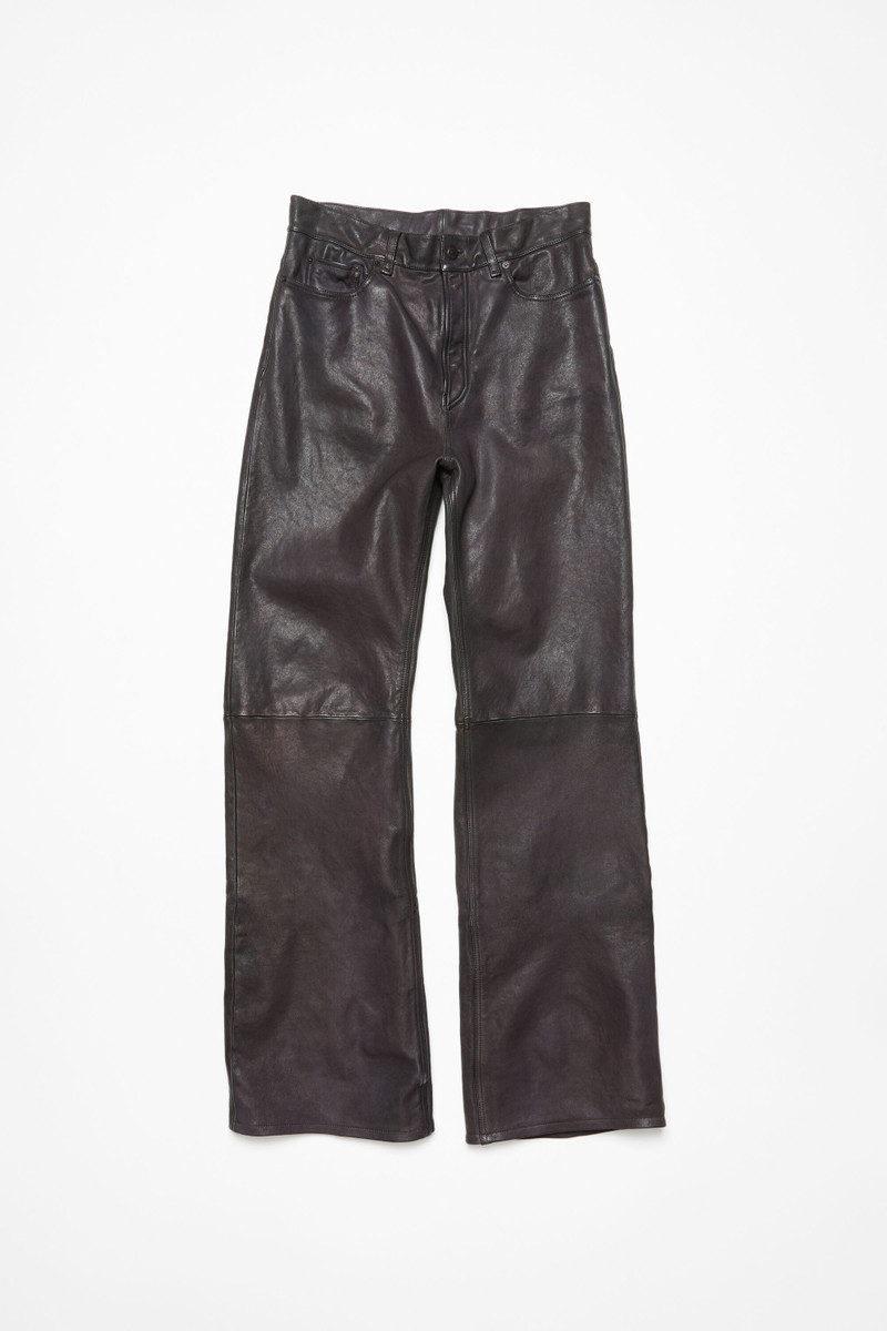Leather trousers - Dark brown - 1