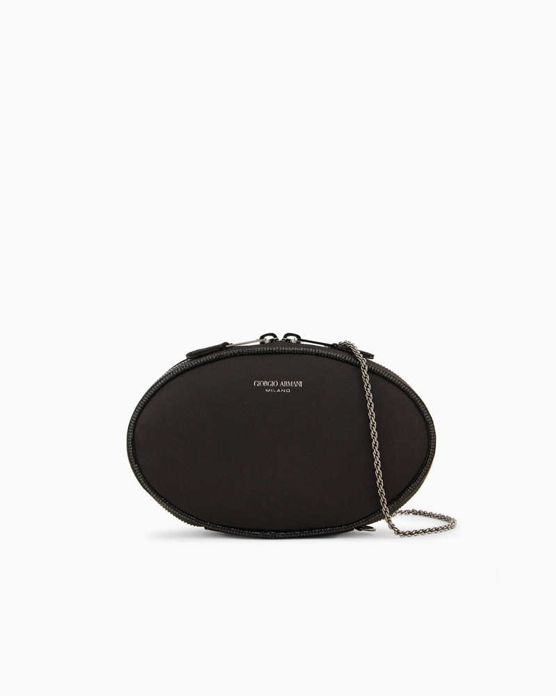 ROUND, SATIN CLUTCH BAG - 1