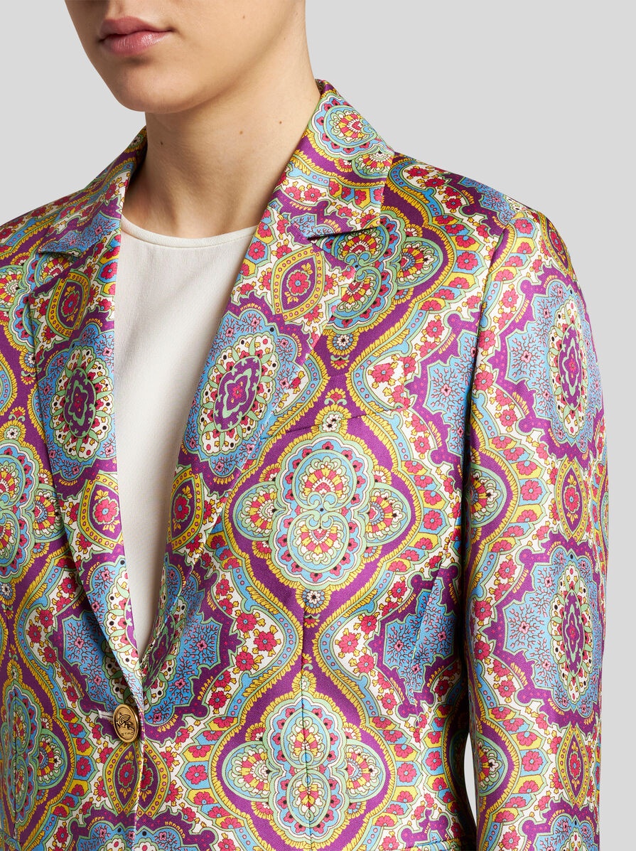 PRINTED SILK JACKET - 2