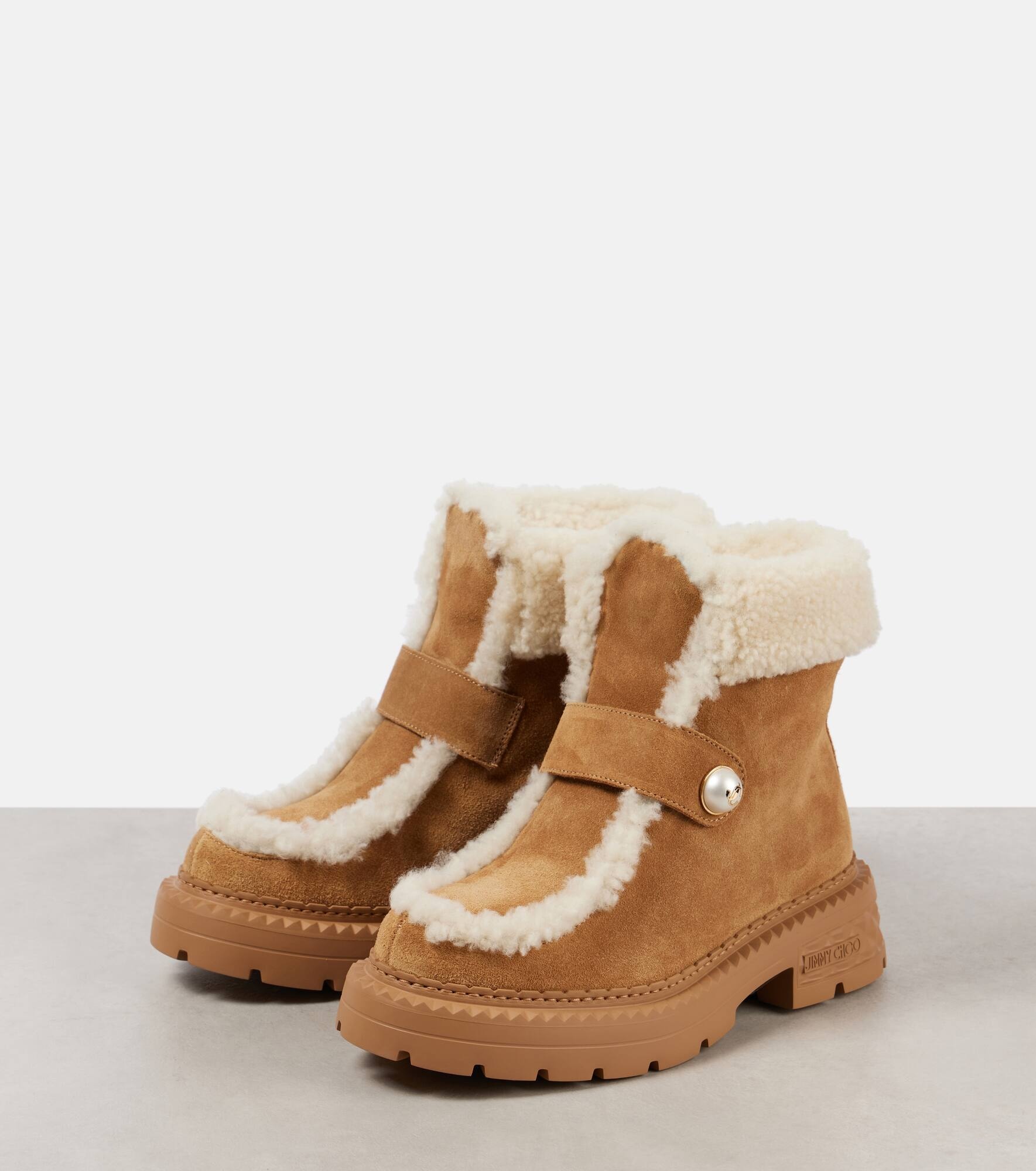 Shea shearling-lined suede ankle boots - 4