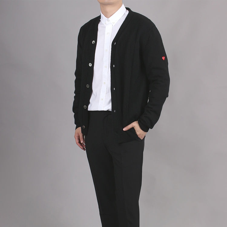 COMME des GARCONS PLAY Small Heart Cardigan 'Black' AZ-N042-051-1 - 5