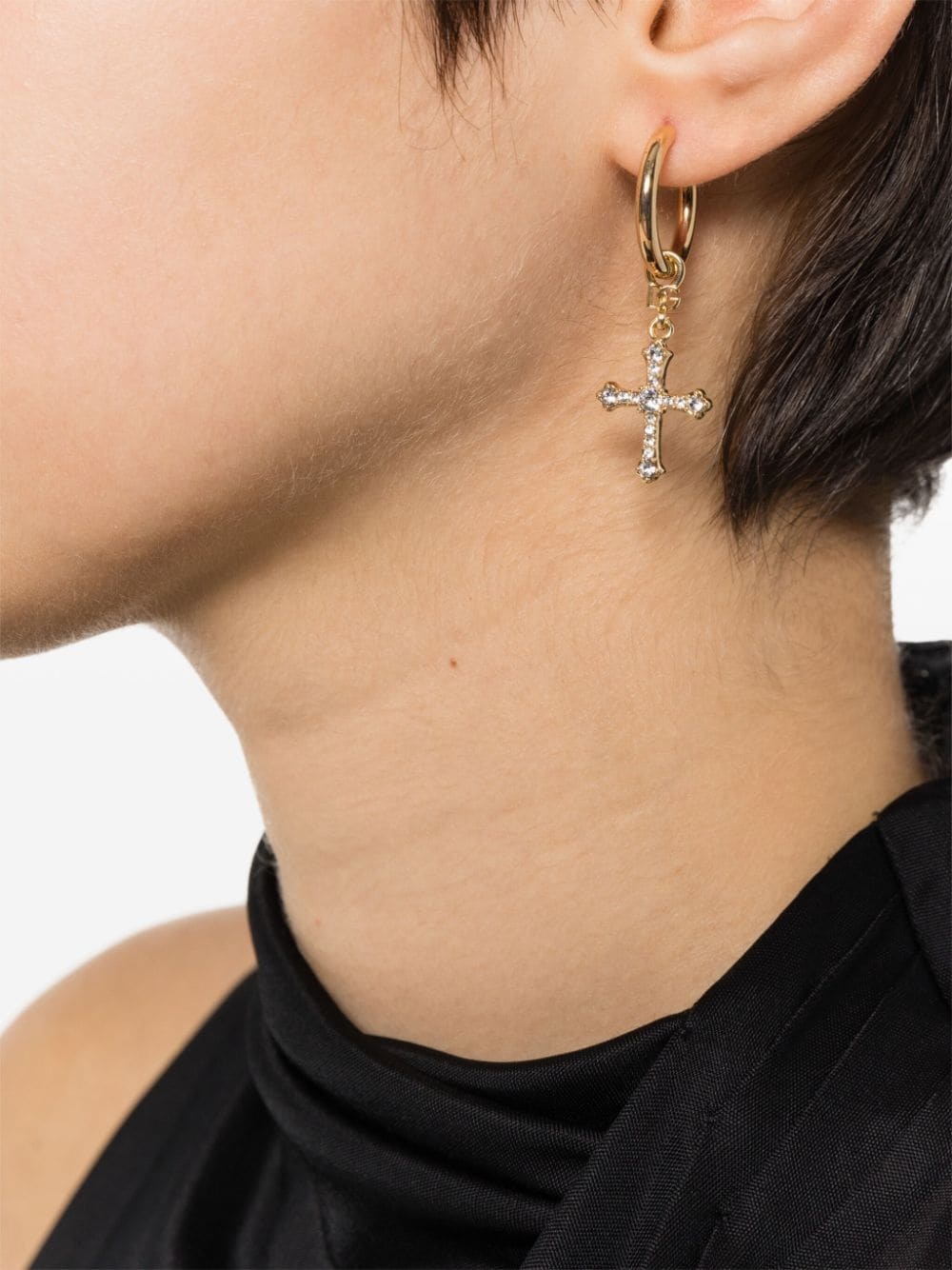 crucifix drop earrings - 3