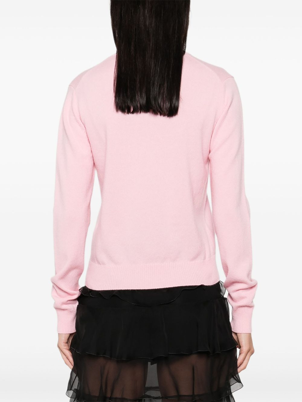button-fastening logo-patch cardigan - 4