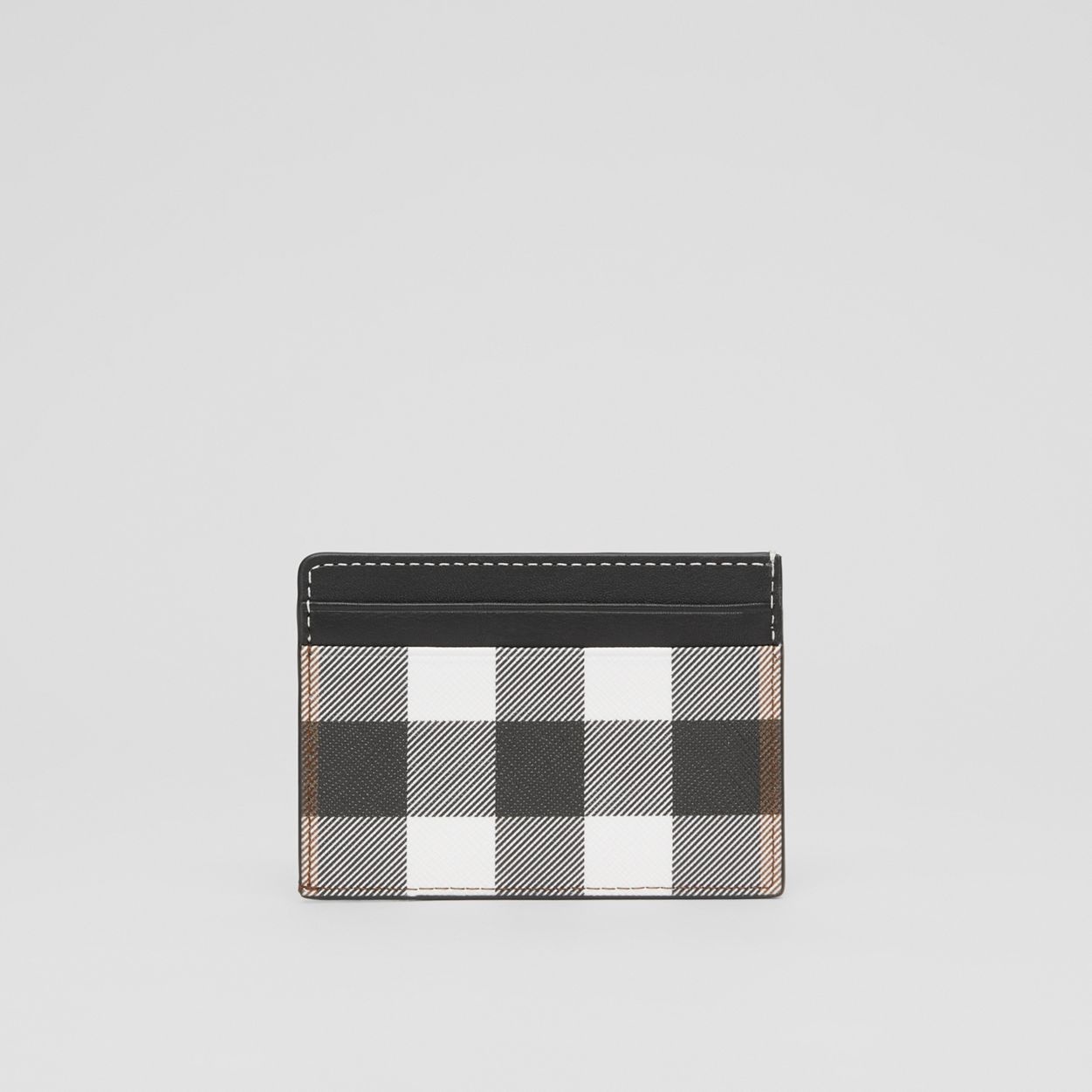 Check and Leather Card Case - 5