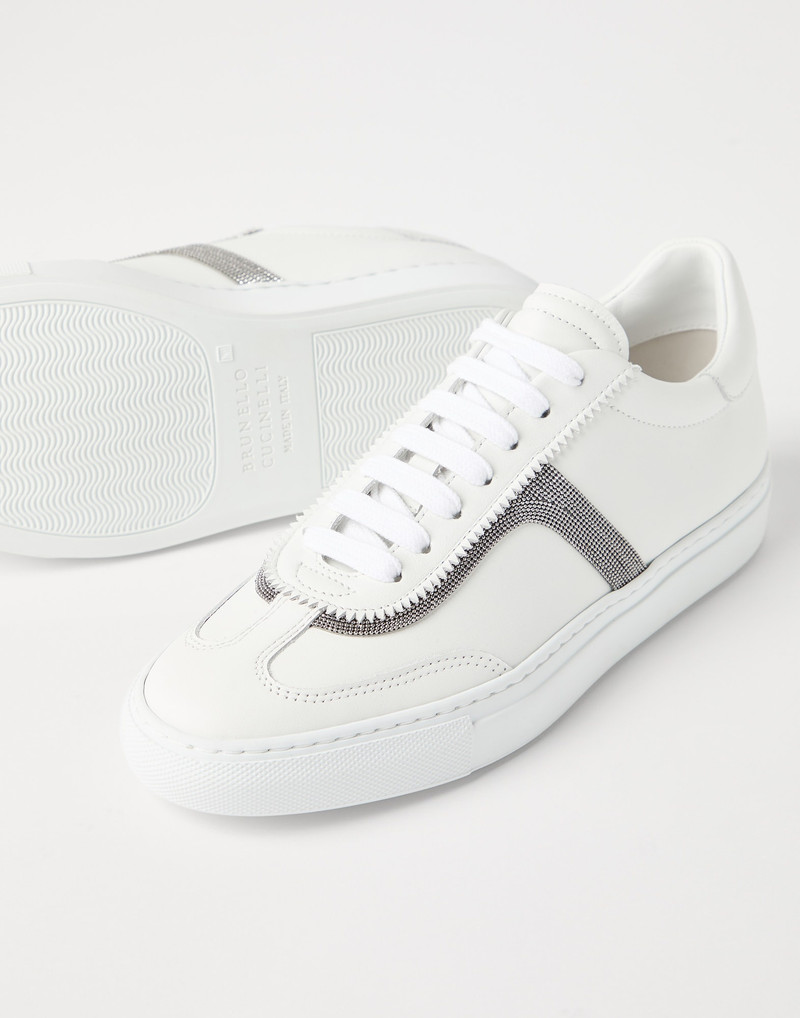 Calfskin sneakers with precious detail 3