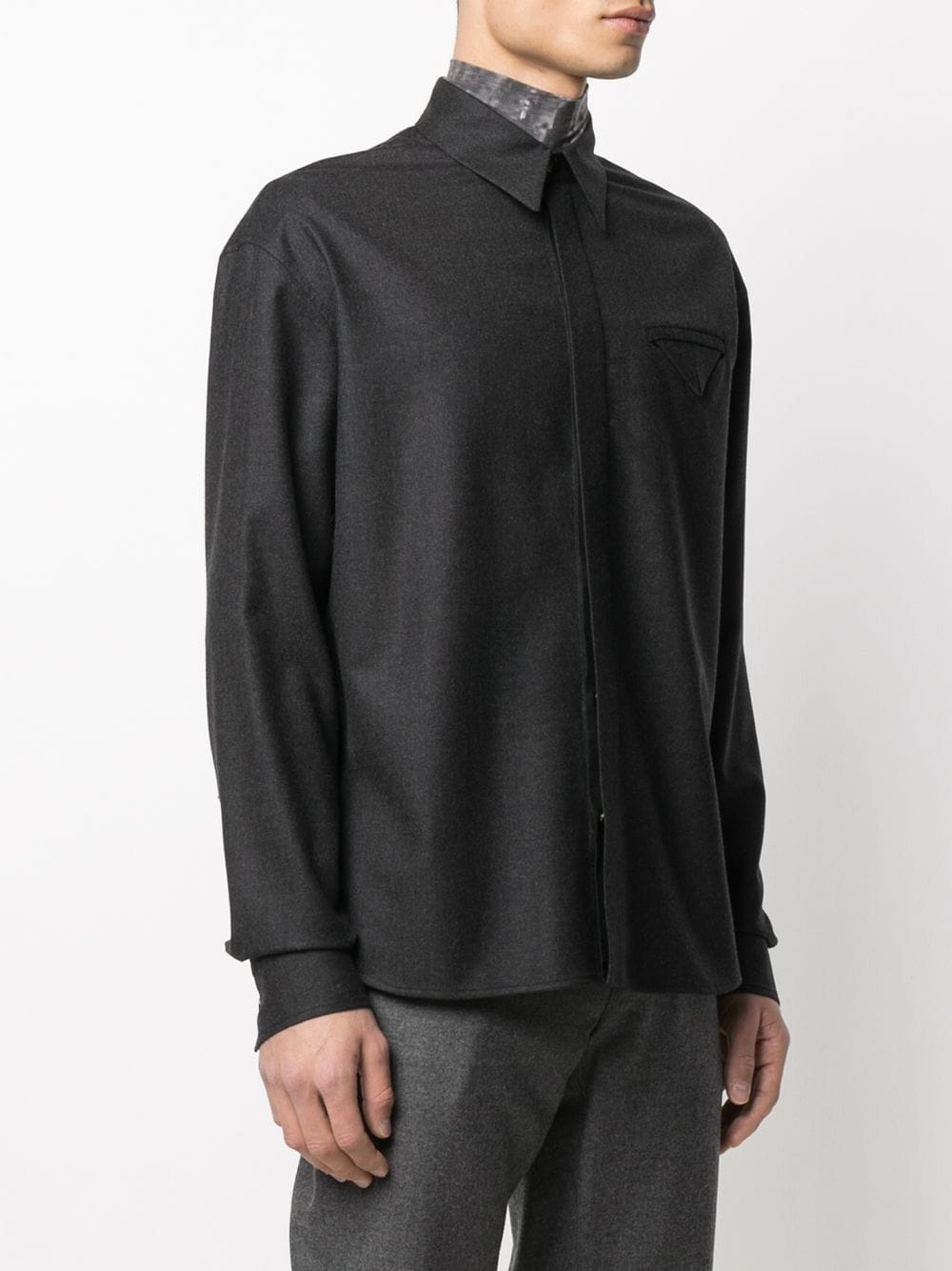 long-sleeved wool shirt - 3