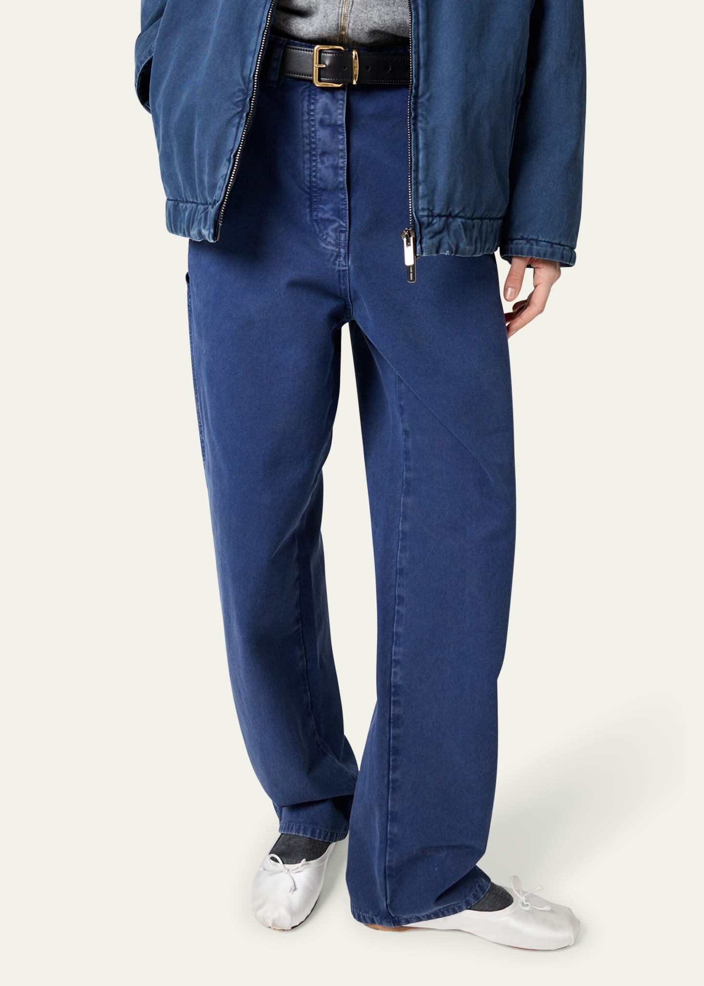 Mid-Rise Fitted Cotton Pants - 4