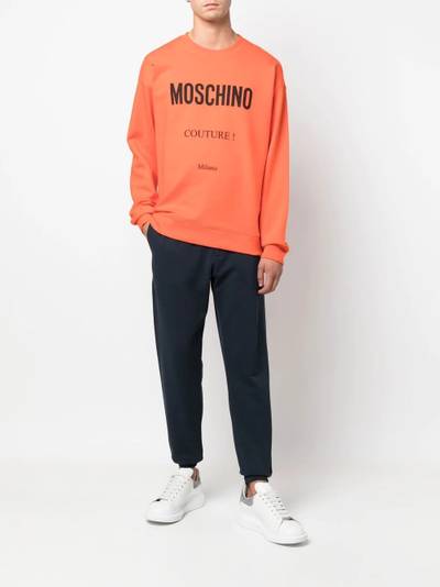 Moschino logo-print cotton sweatshirt outlook