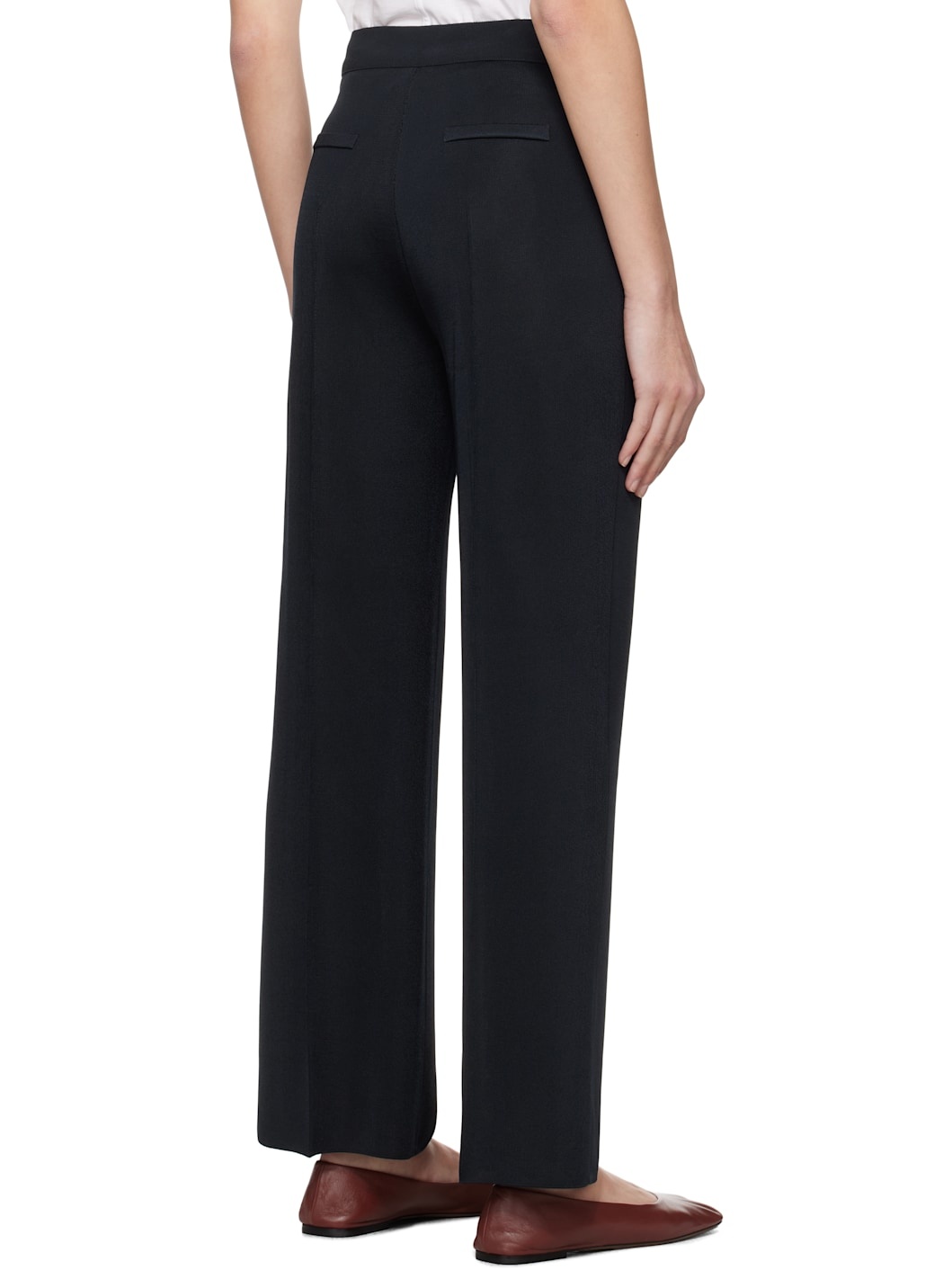 Navy Slinky Kick Trousers - 3