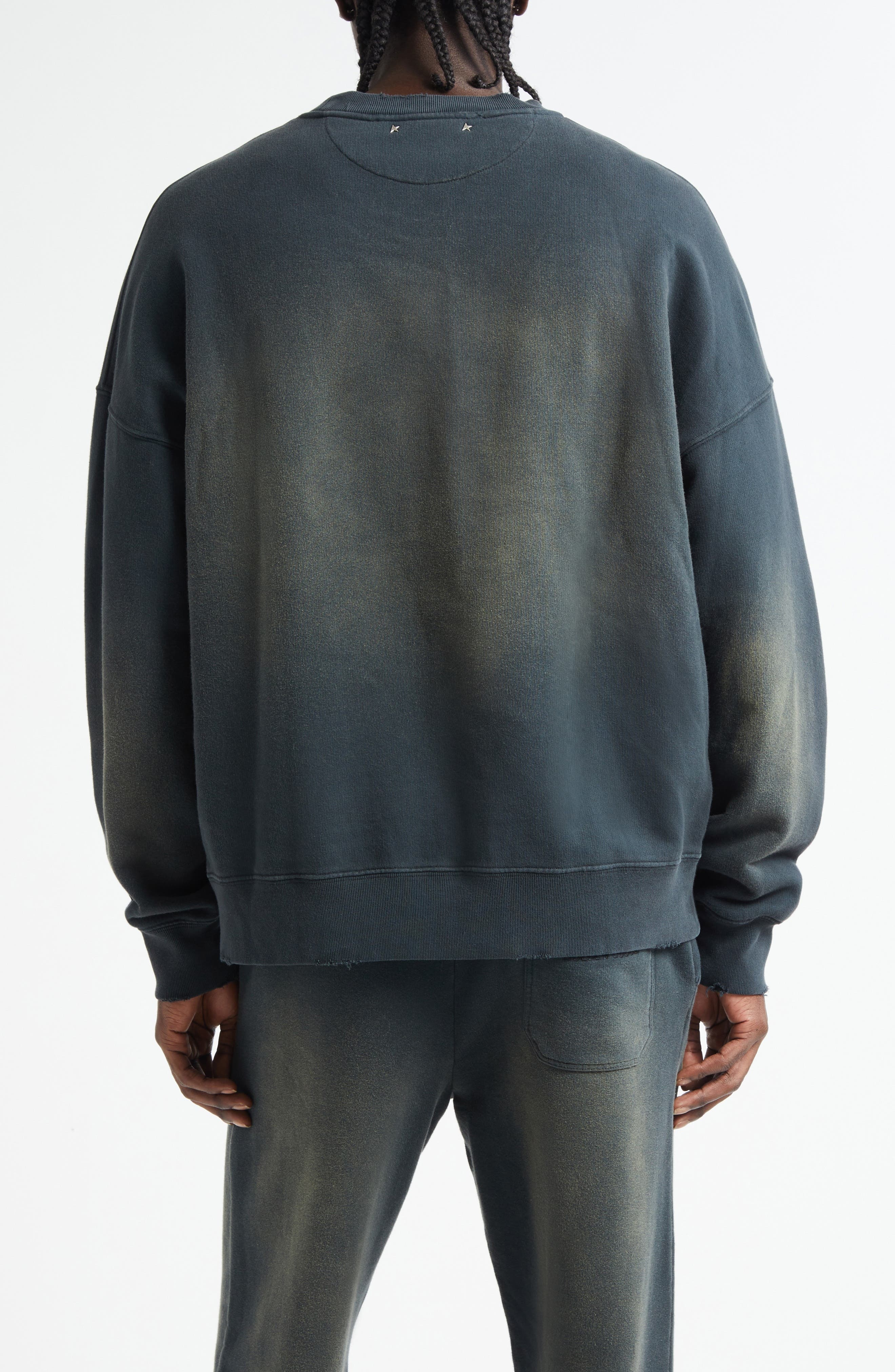Golden Goose Gender Inclusive Journey Crewneck Sweatshirt in Bleached Washed Black at Nordstrom - 3