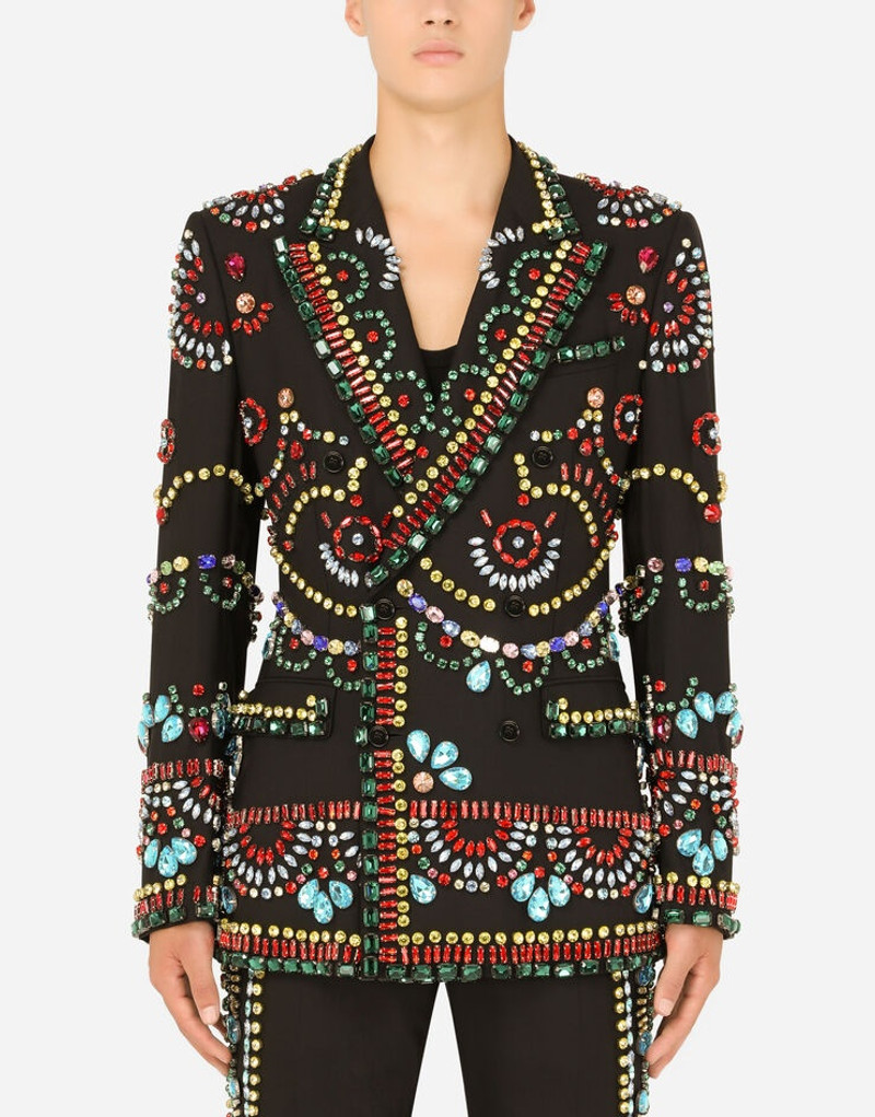 Double-breasted Sicilia-fit jacket with crystal embellishment 2